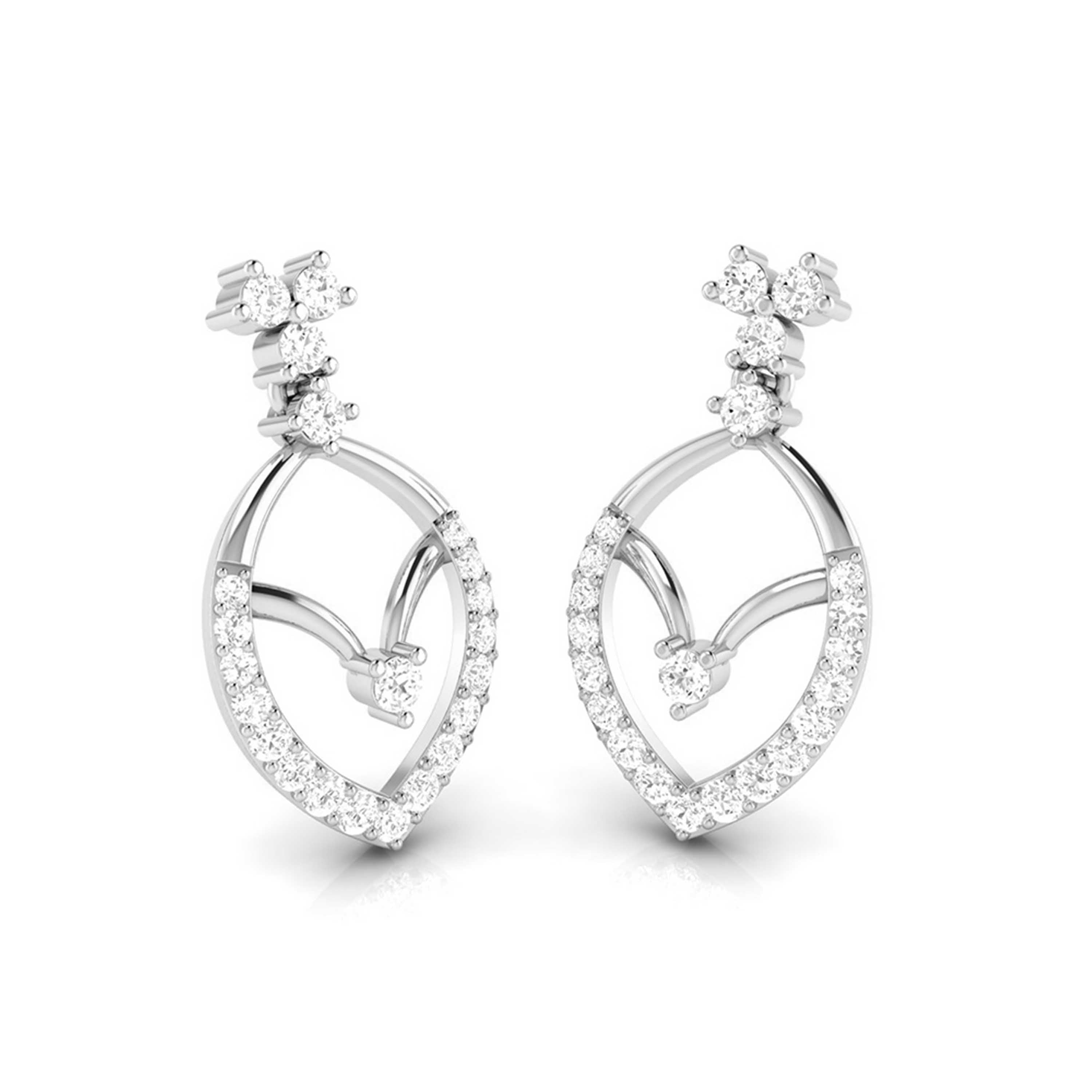 Magic Graceful Marquise Gold and Diamond Drop Earrings