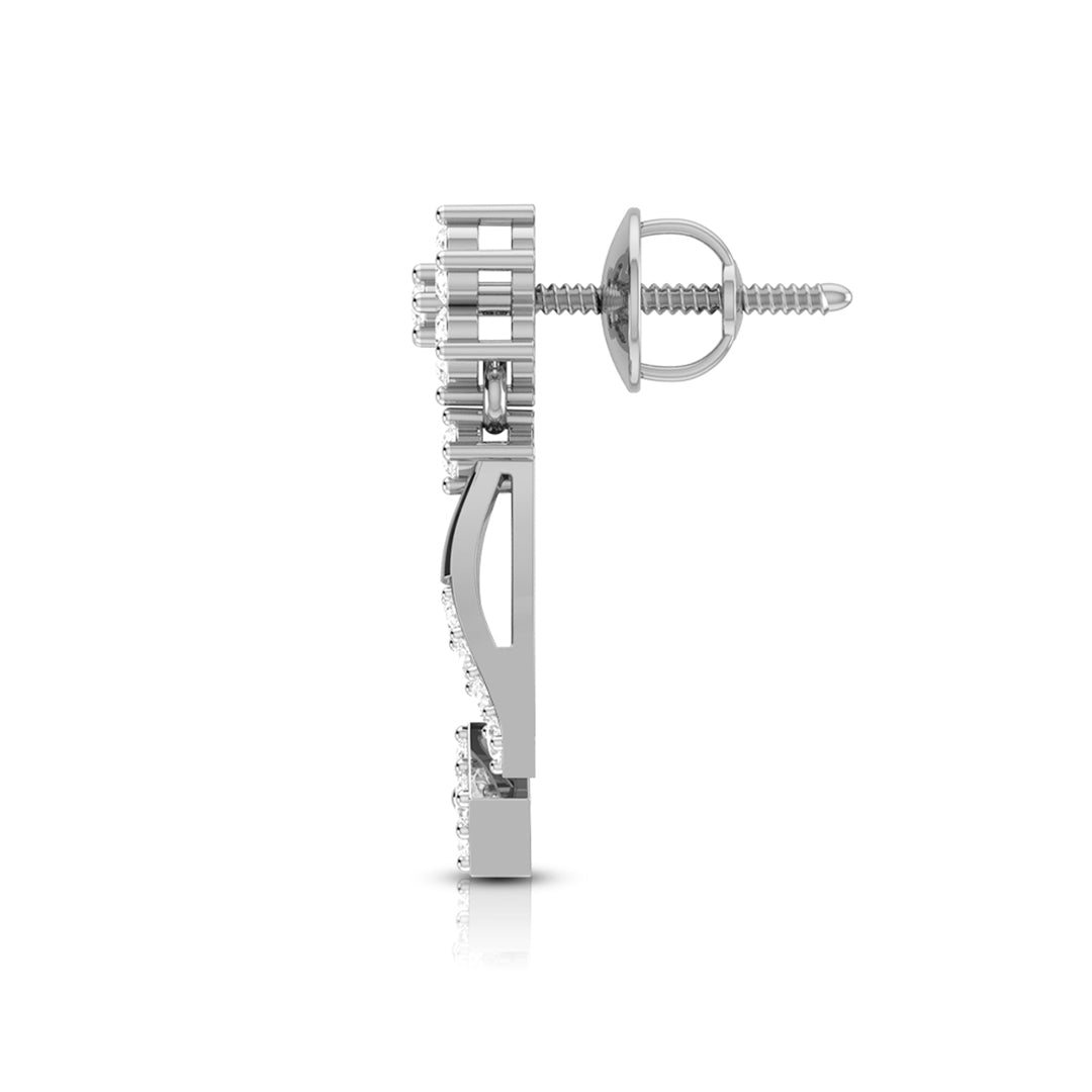 Magic Sophisticated Floral Diamond Earrings in Gold Finish