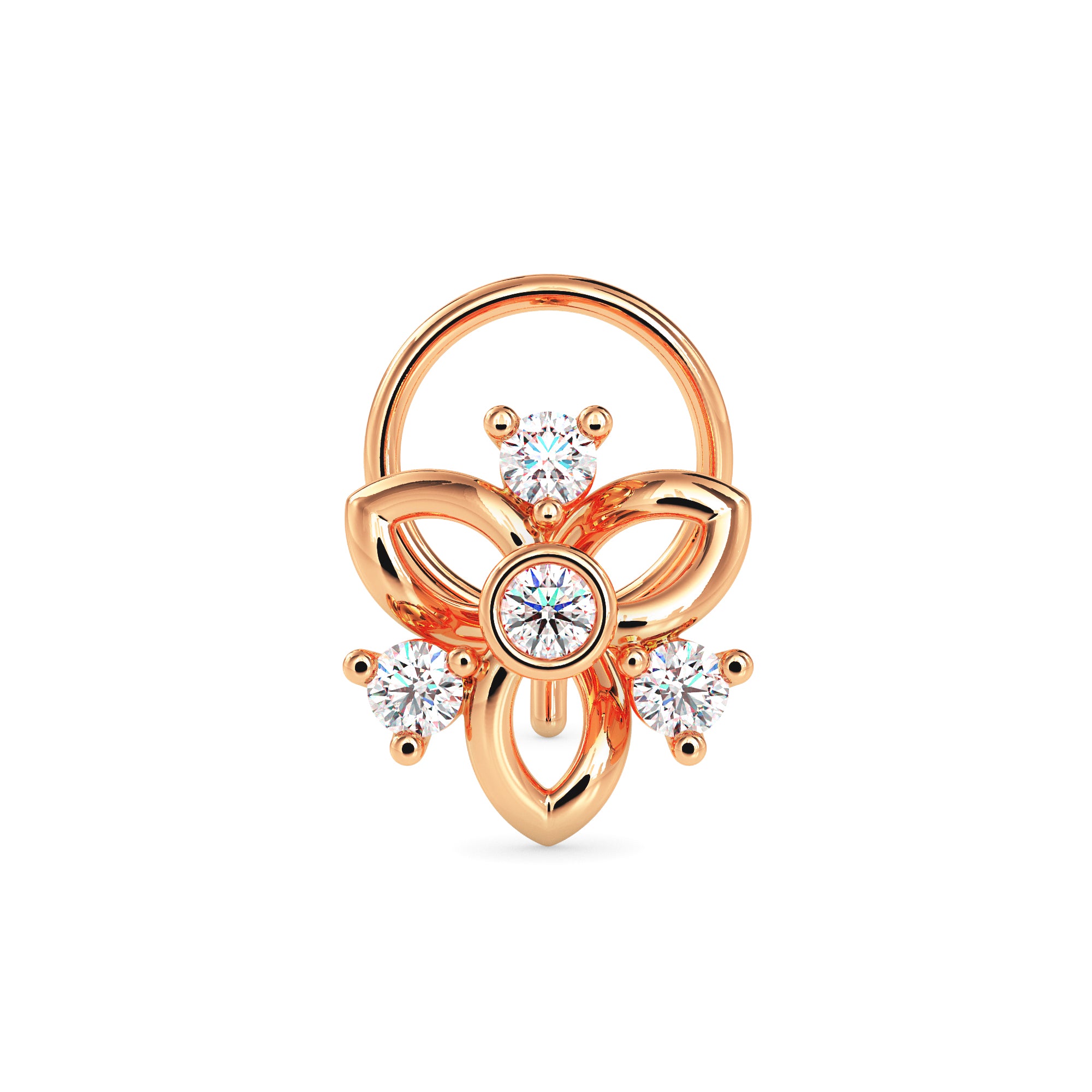 Magic Golden Blossom Sparkle Nose Pin