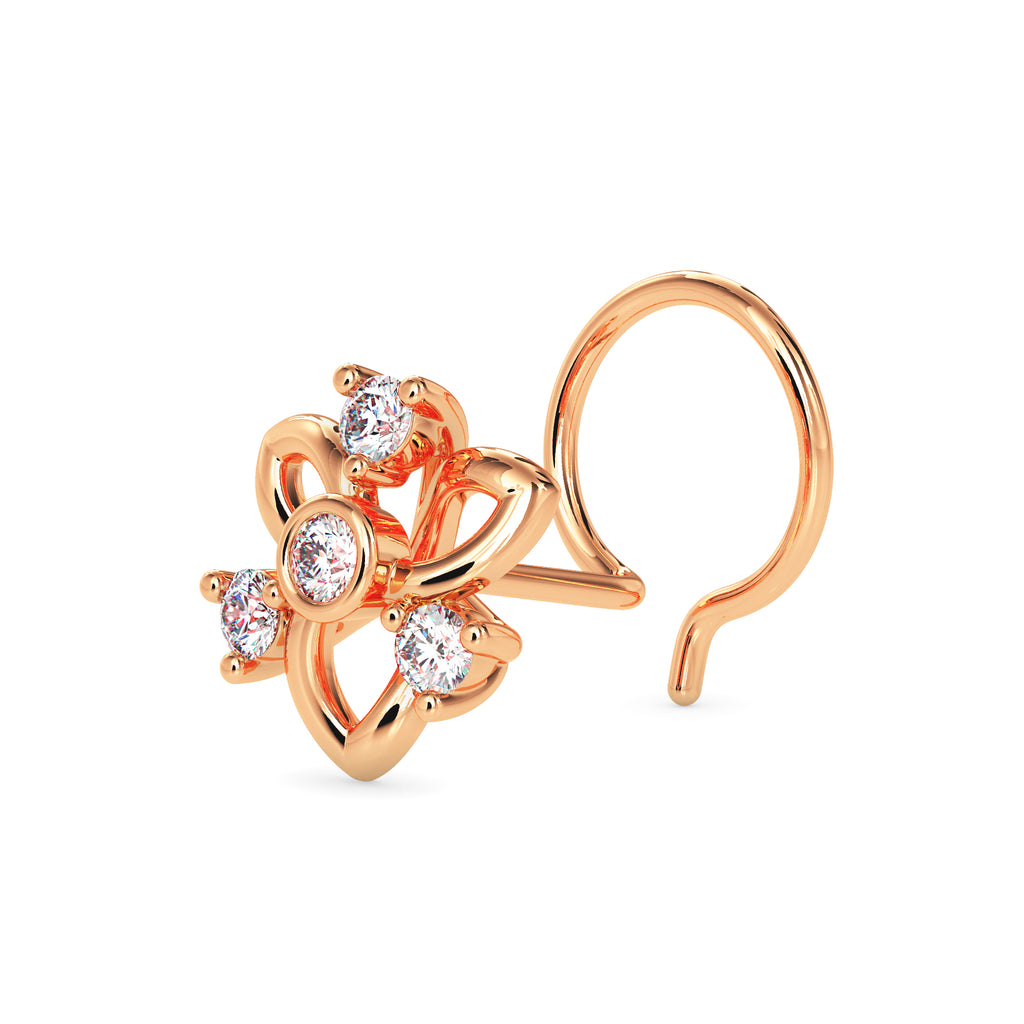 Magic Golden Blossom Sparkle Nose Pin