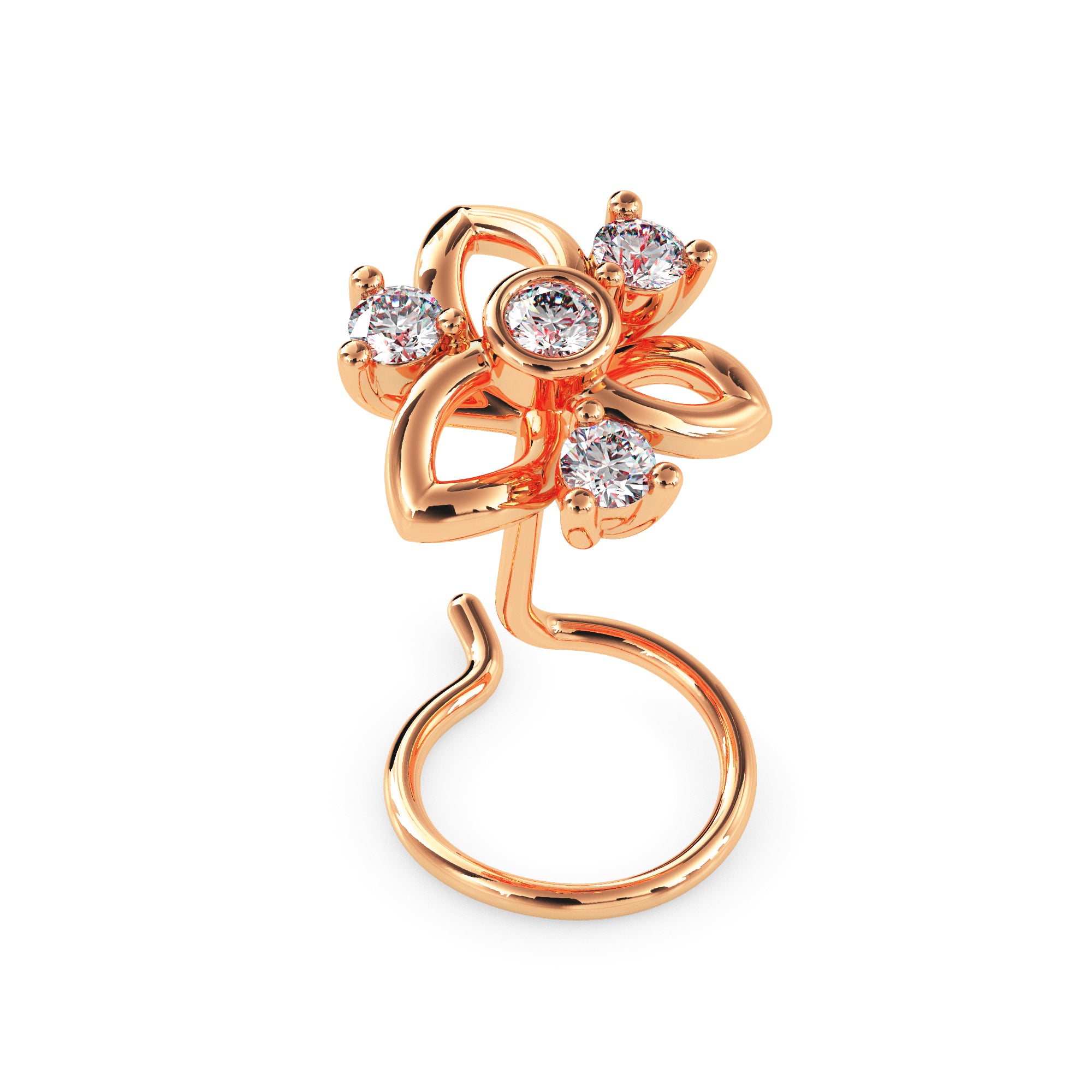 Magic Golden Blossom Sparkle Nose Pin