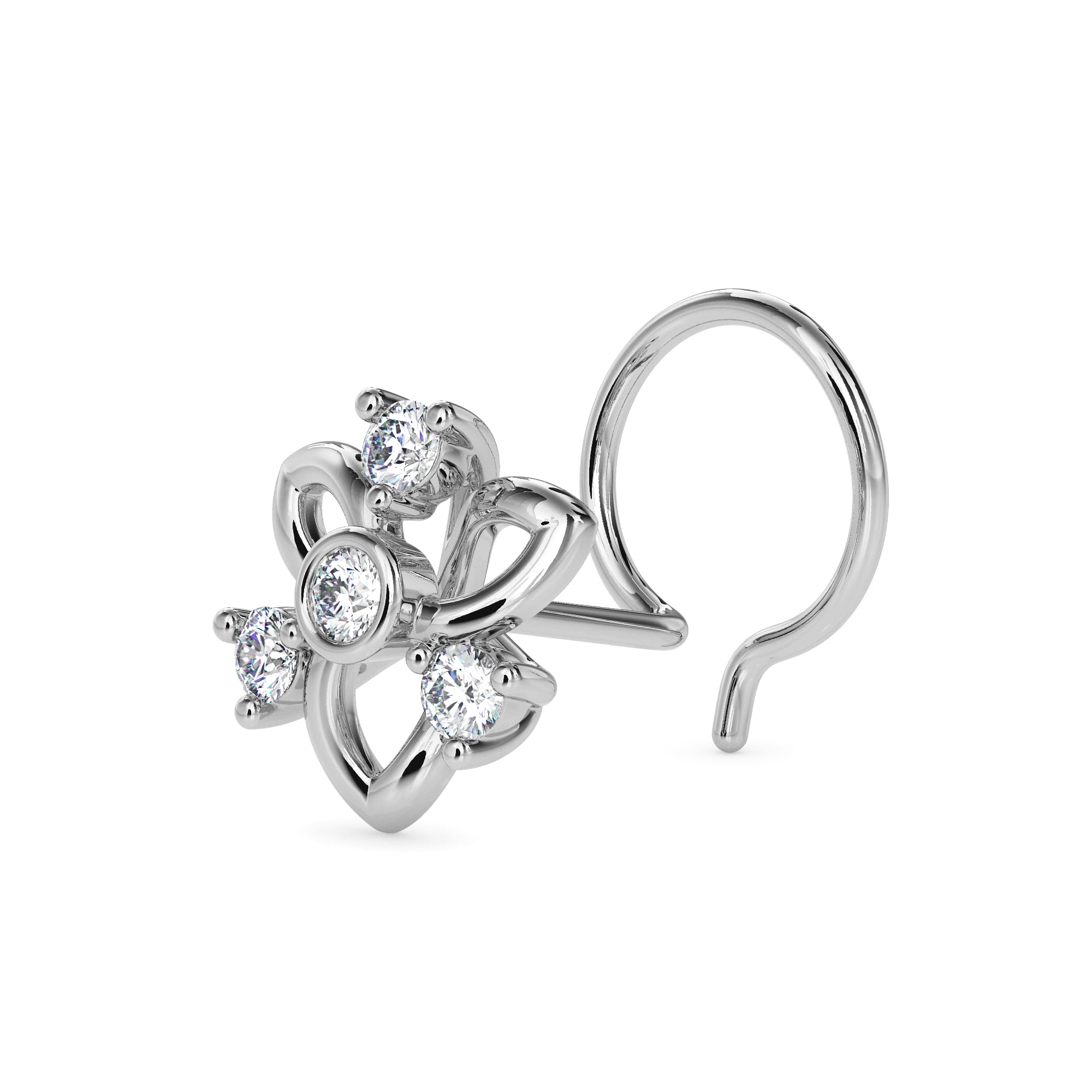 Magic Golden Blossom Sparkle Nose Pin