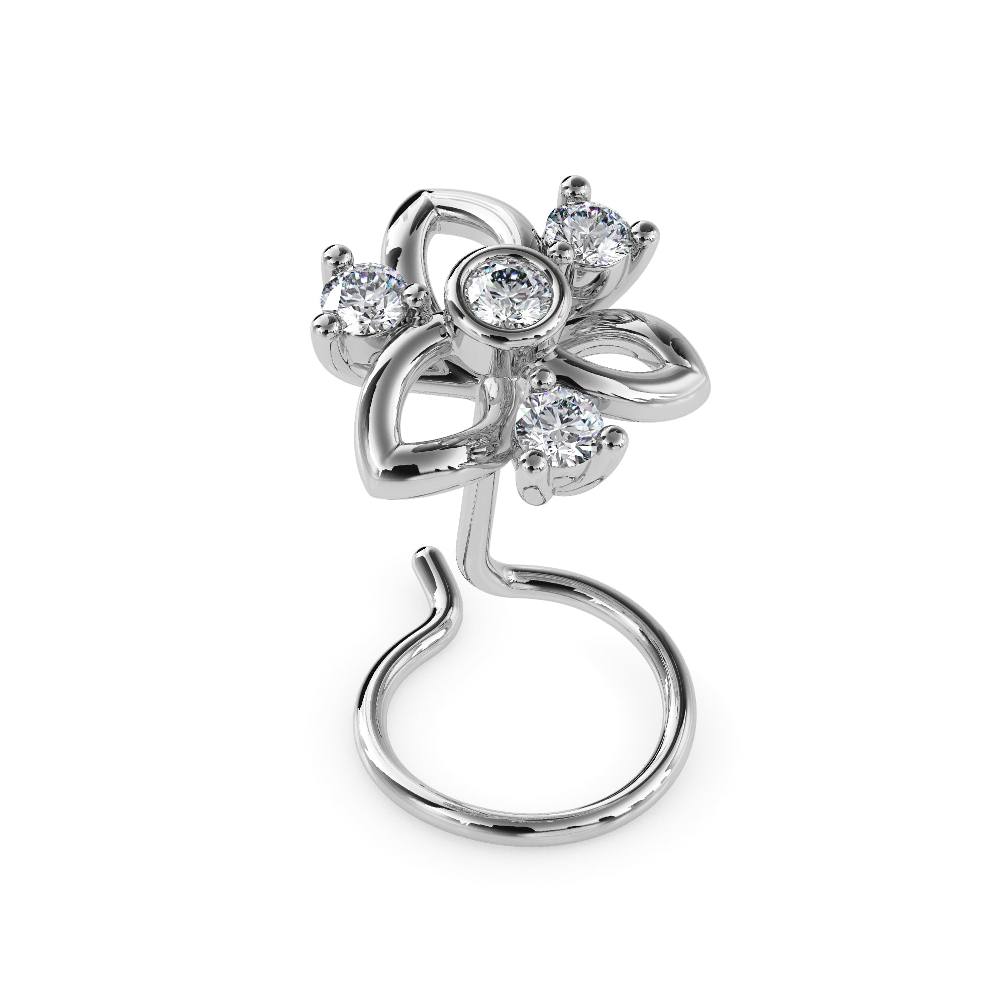 Magic Golden Blossom Sparkle Nose Pin