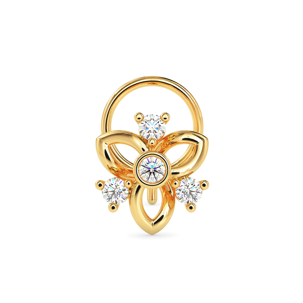 Magic Golden Blossom Sparkle Nose Pin