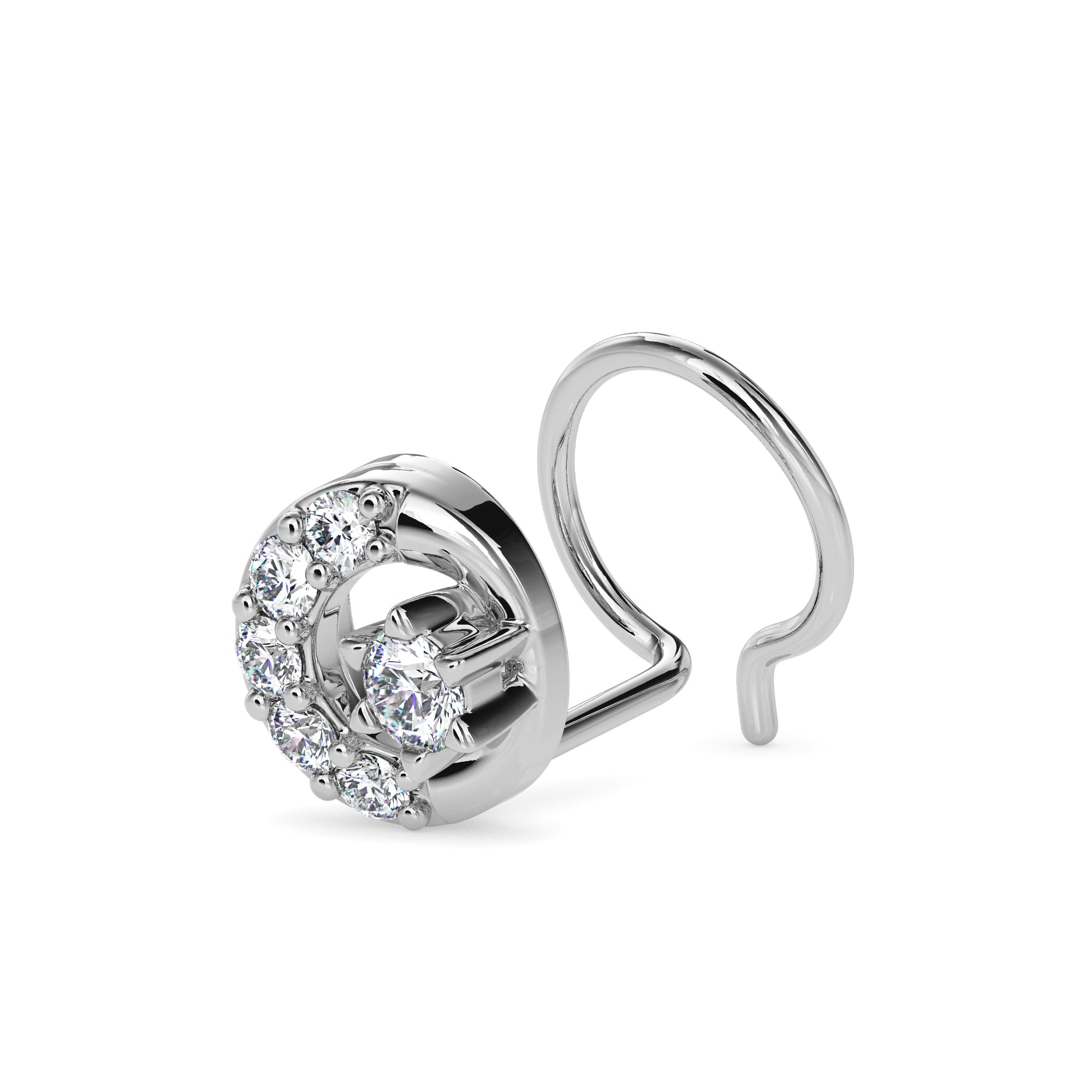 Magic Graceful Swirl Diamond Nose Pin