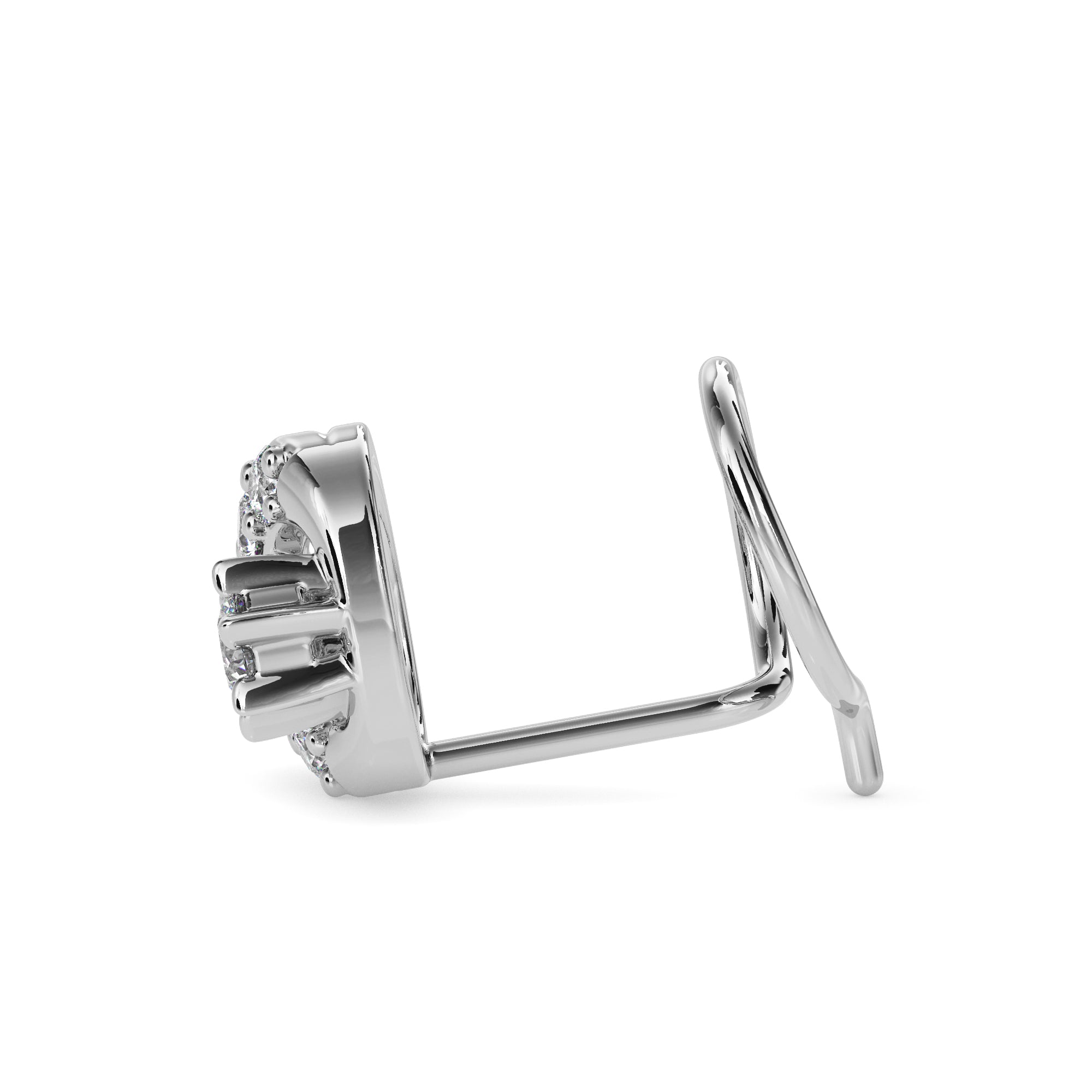 Magic Graceful Swirl Diamond Nose Pin