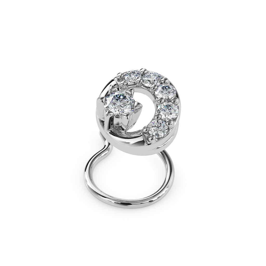 Magic Graceful Swirl Diamond Nose Pin