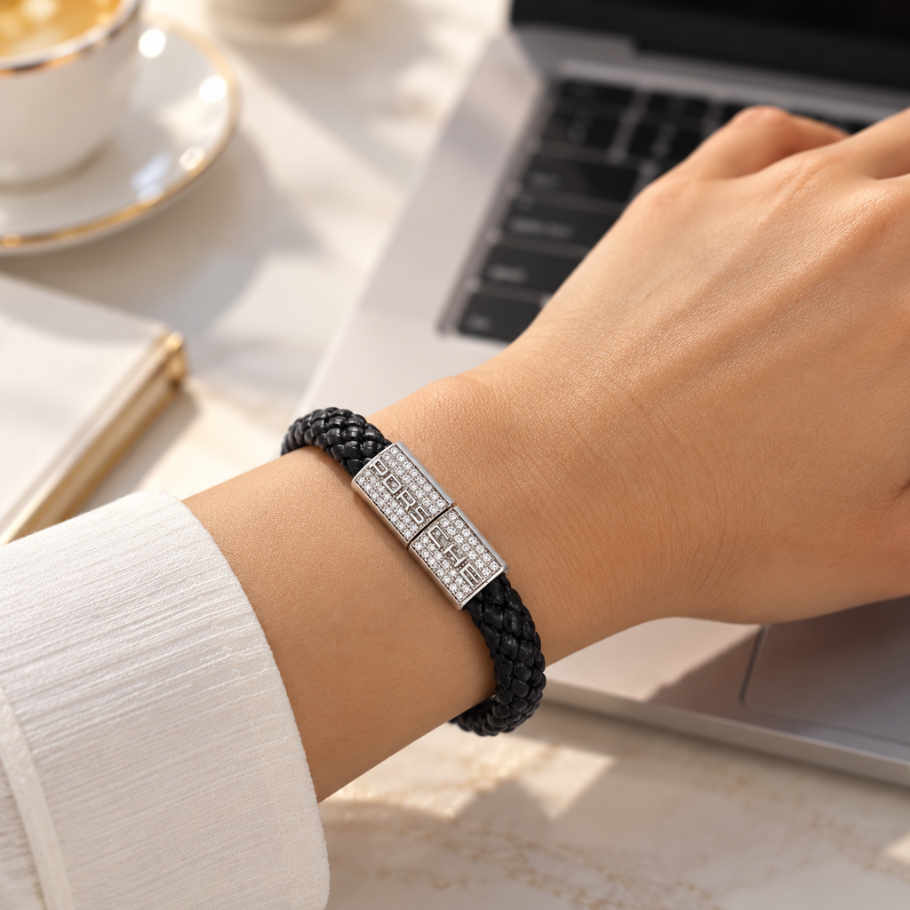 Porsche Luxe Black Braided Bracelet
