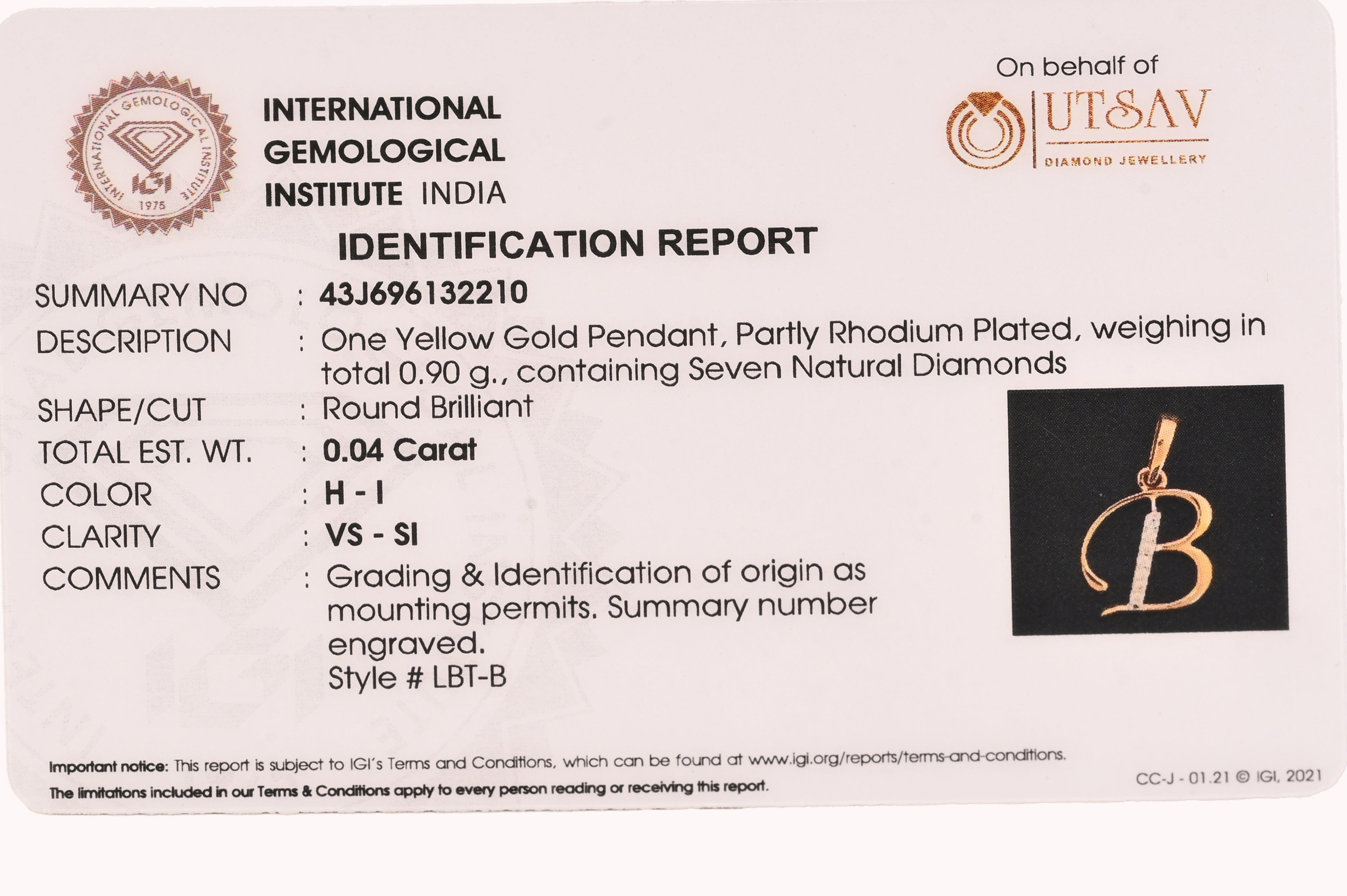 Magic Initial B Pendant