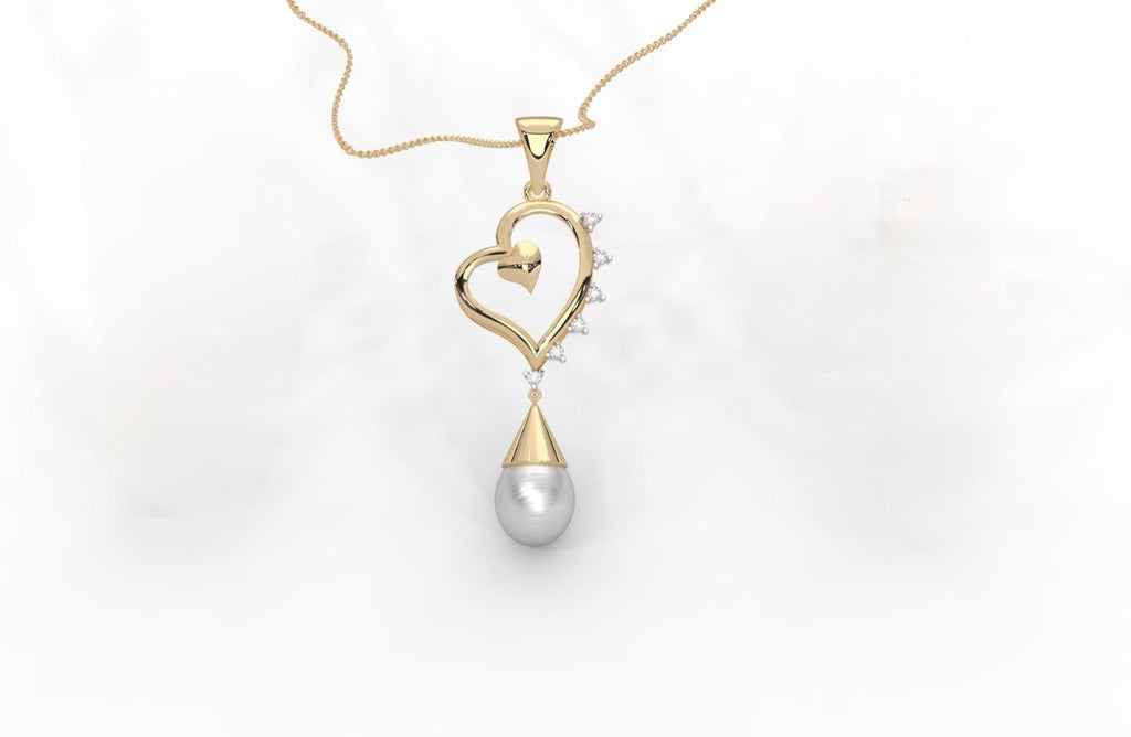 Magic Sacred Heart Pearl Droplets Pendant