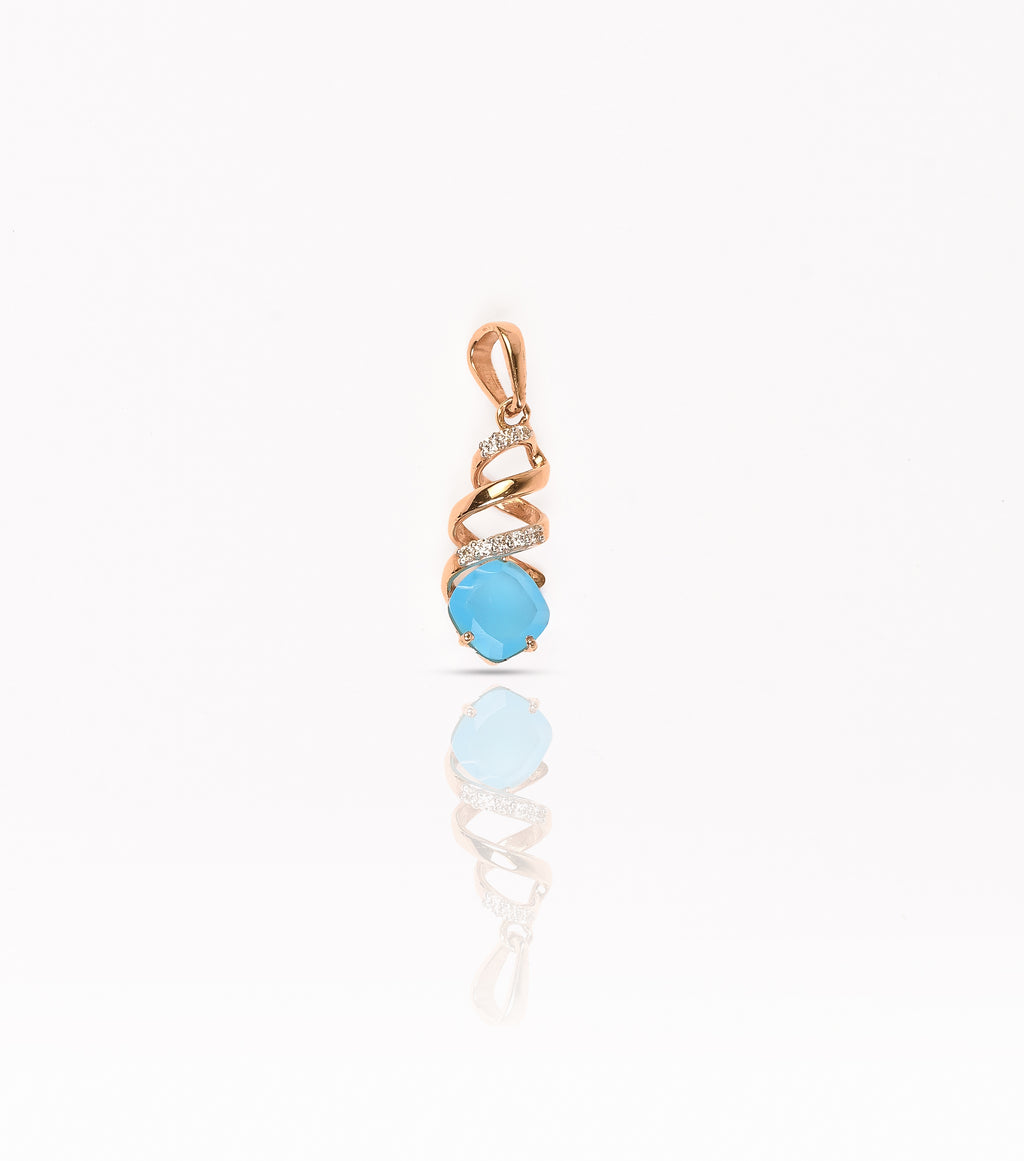 Horizon of Sky Blue Magic Spiral Pendant