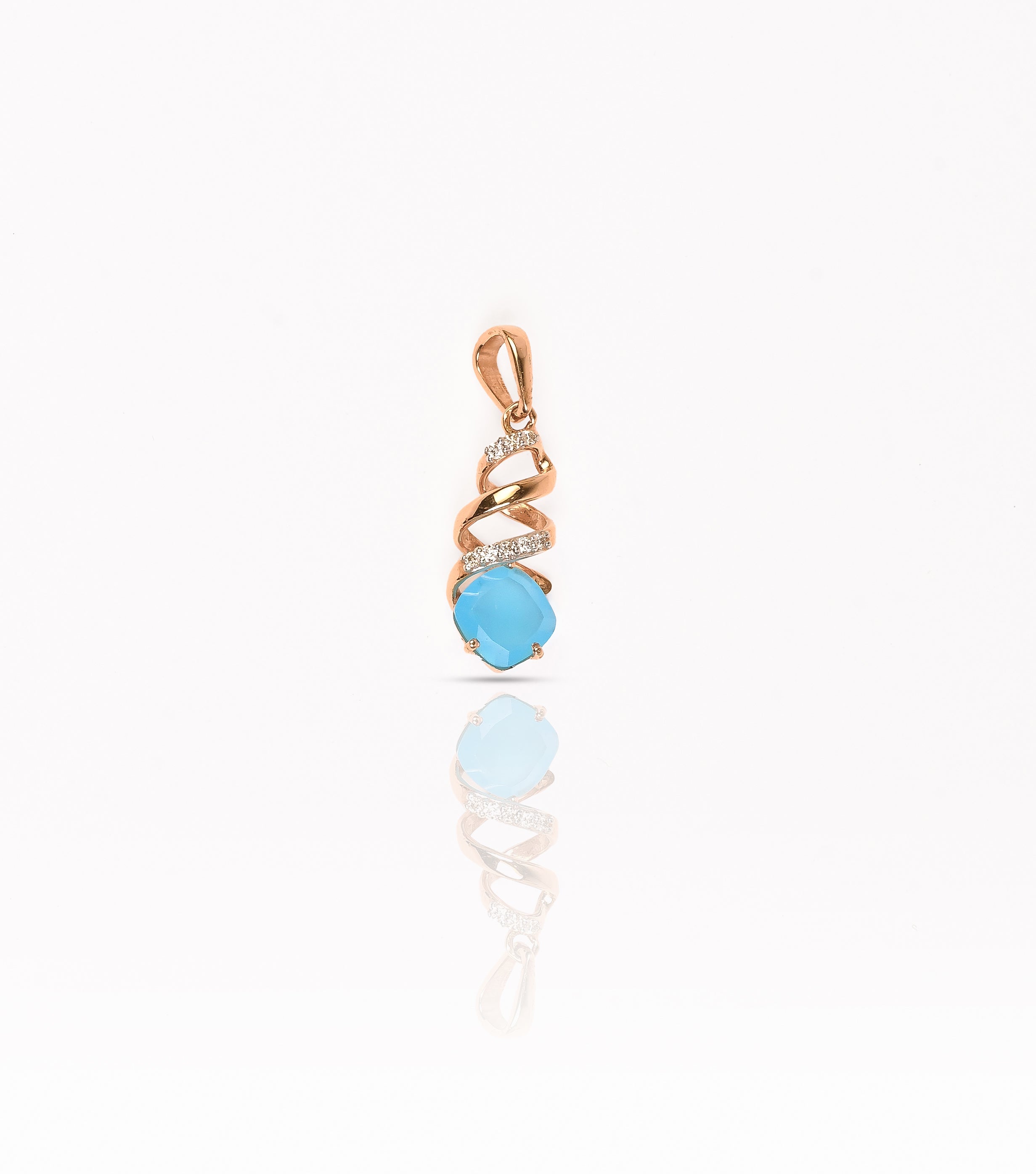 Horizon of Sky Blue Magic Spiral Pendant