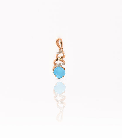 Horizon of Sky Blue Magic Spiral Pendant