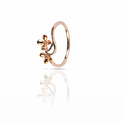 Magic Twin Flower Platinum Rosegold Ring