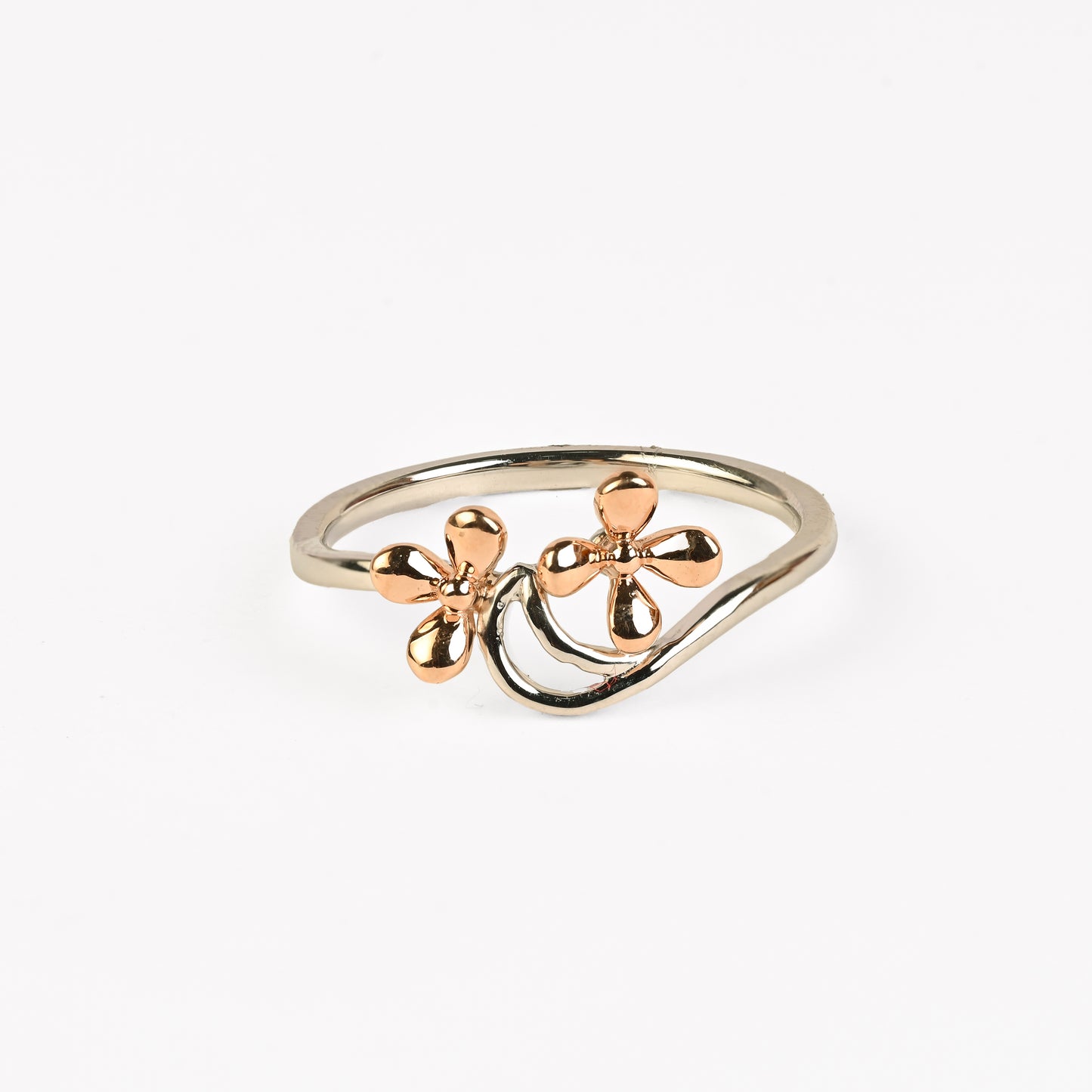 Magic Twin Flower Platinum Rosegold Ring