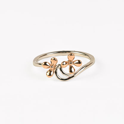 Magic Twin Flower Platinum Rosegold Ring