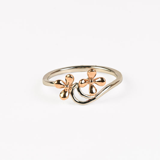 Magic Twin Flower Platinum Rosegold Ring