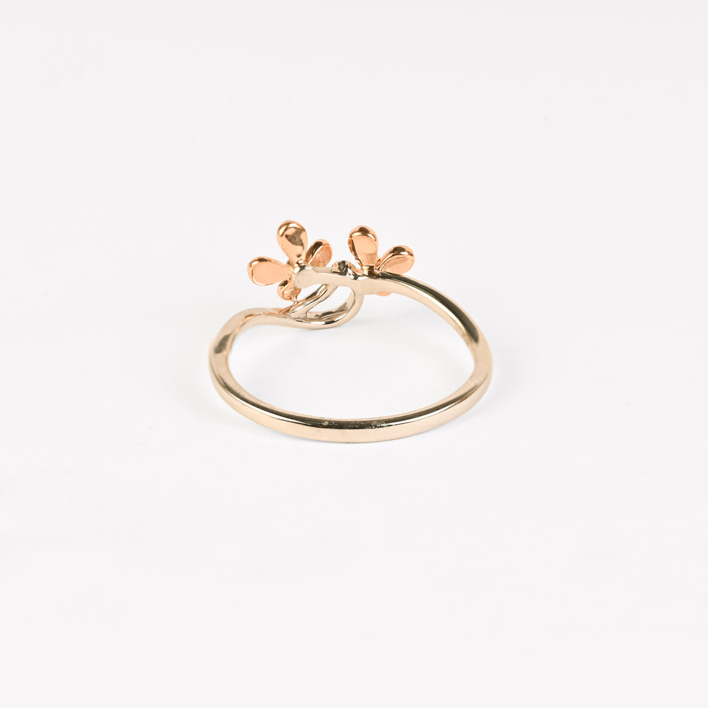 Magic Twin Flower Platinum Rosegold Ring