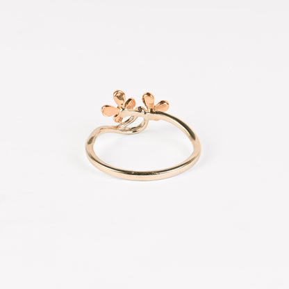 Magic Twin Flower Platinum Rosegold Ring