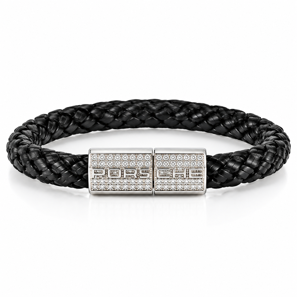 Porsche Luxe Black Braided Bracelet