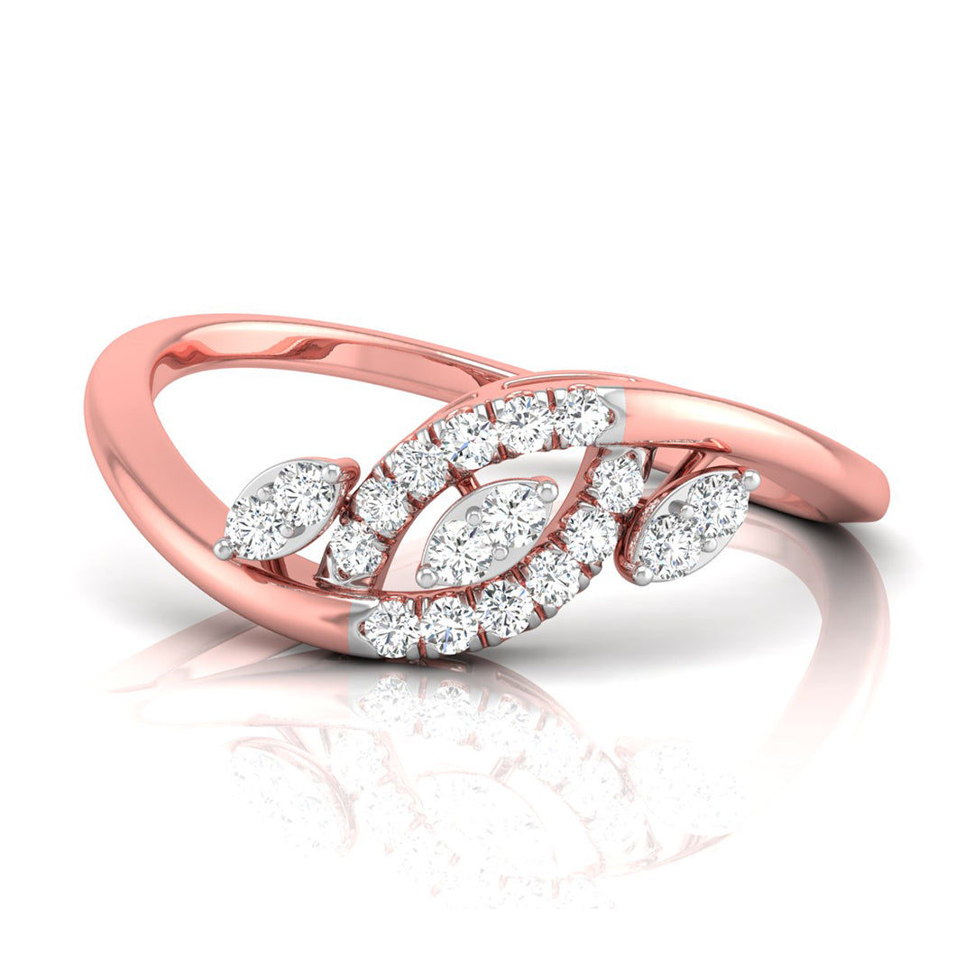 Magic Contemporary Gold Ring with Diamonds