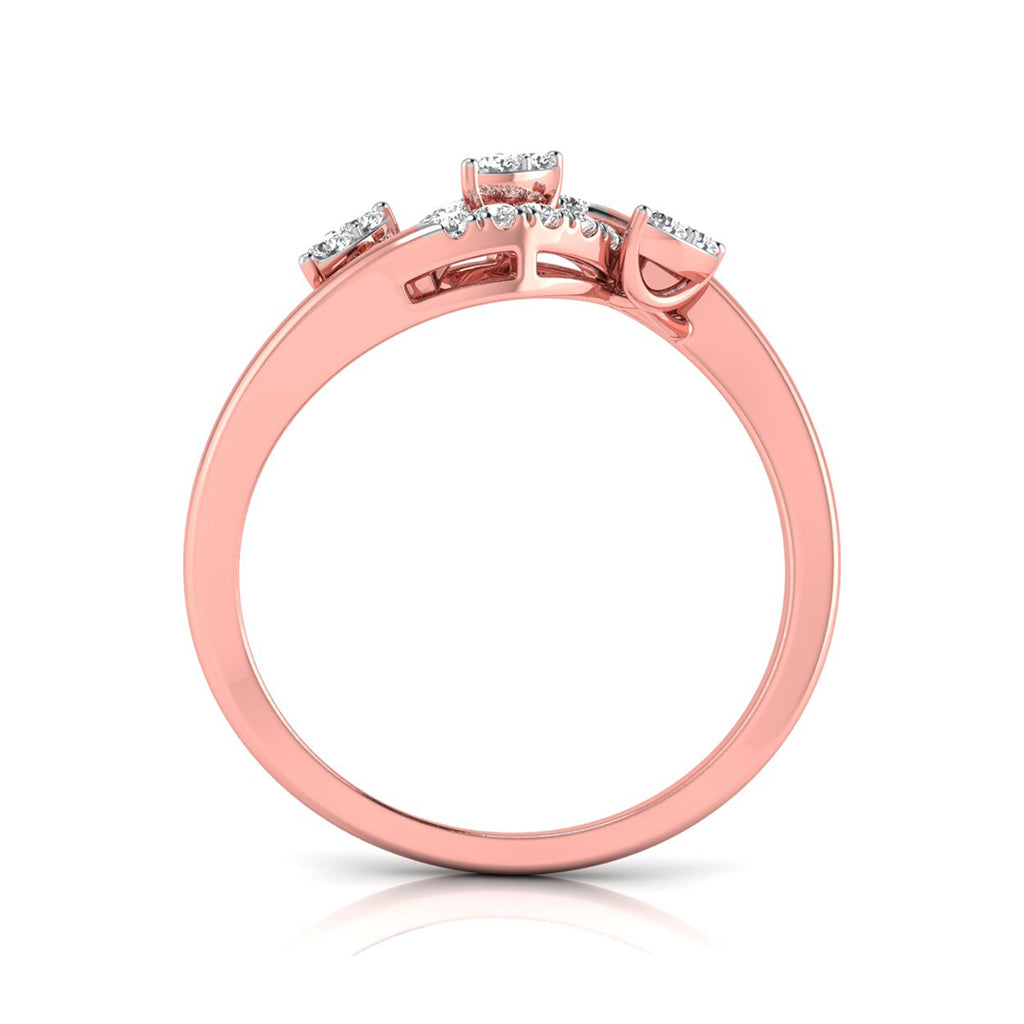 Magic Contemporary Gold Ring with Diamonds