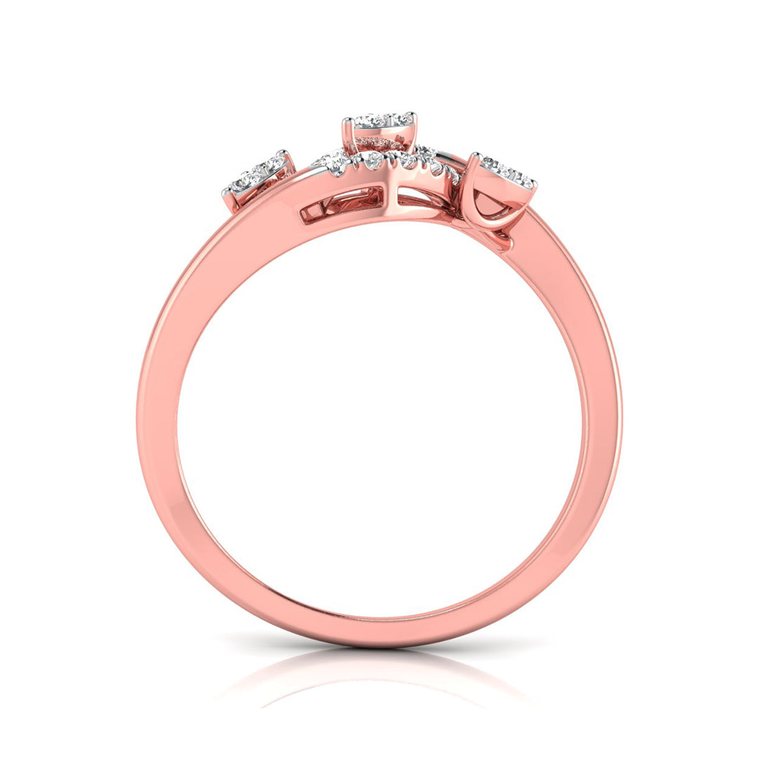 Magic Contemporary Gold Ring with Diamonds