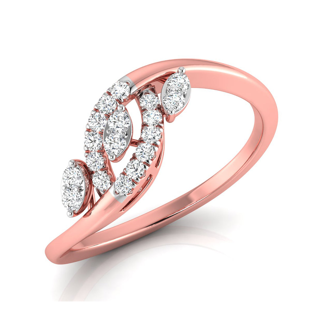 Magic Contemporary Gold Ring with Diamonds