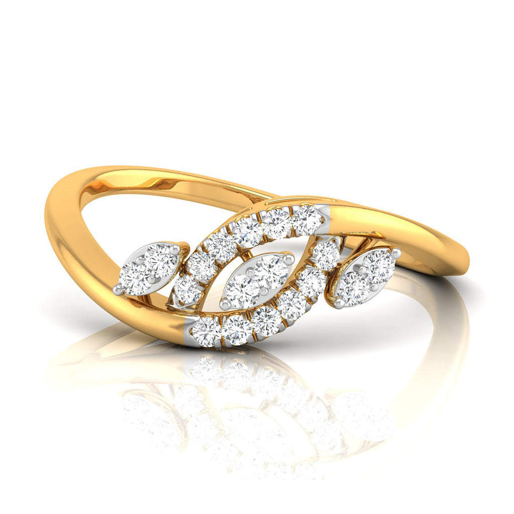 Magic Contemporary Gold Ring with Diamonds