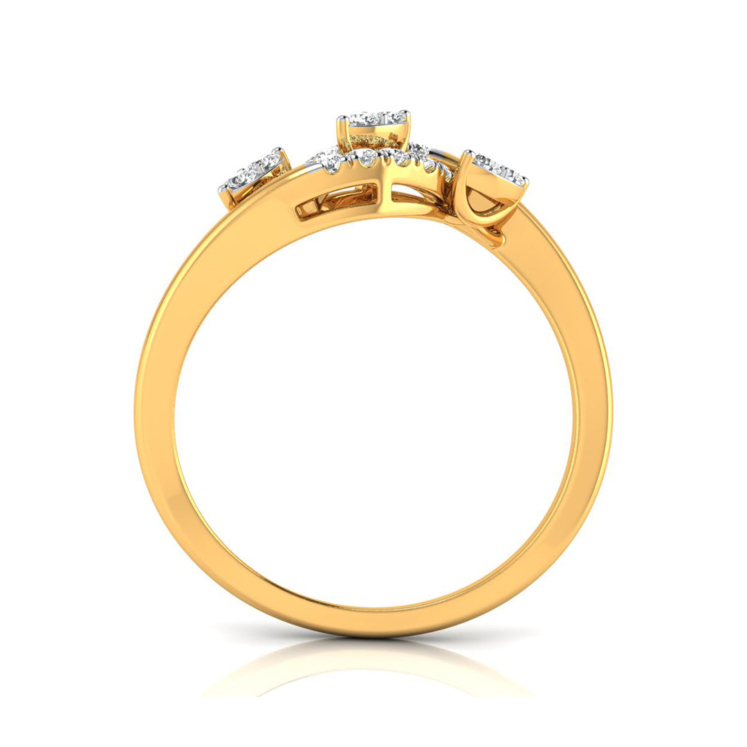 Magic Contemporary Gold Ring with Diamonds