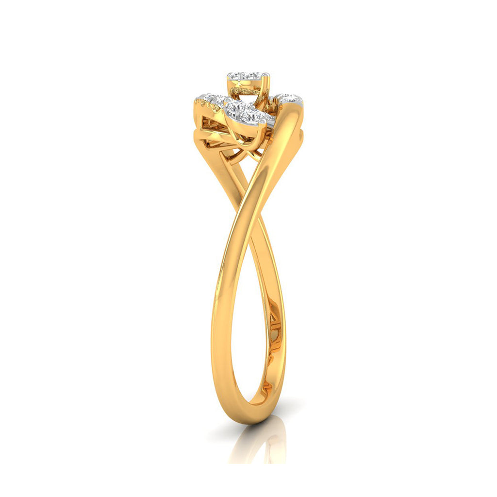Magic Contemporary Gold Ring with Diamonds
