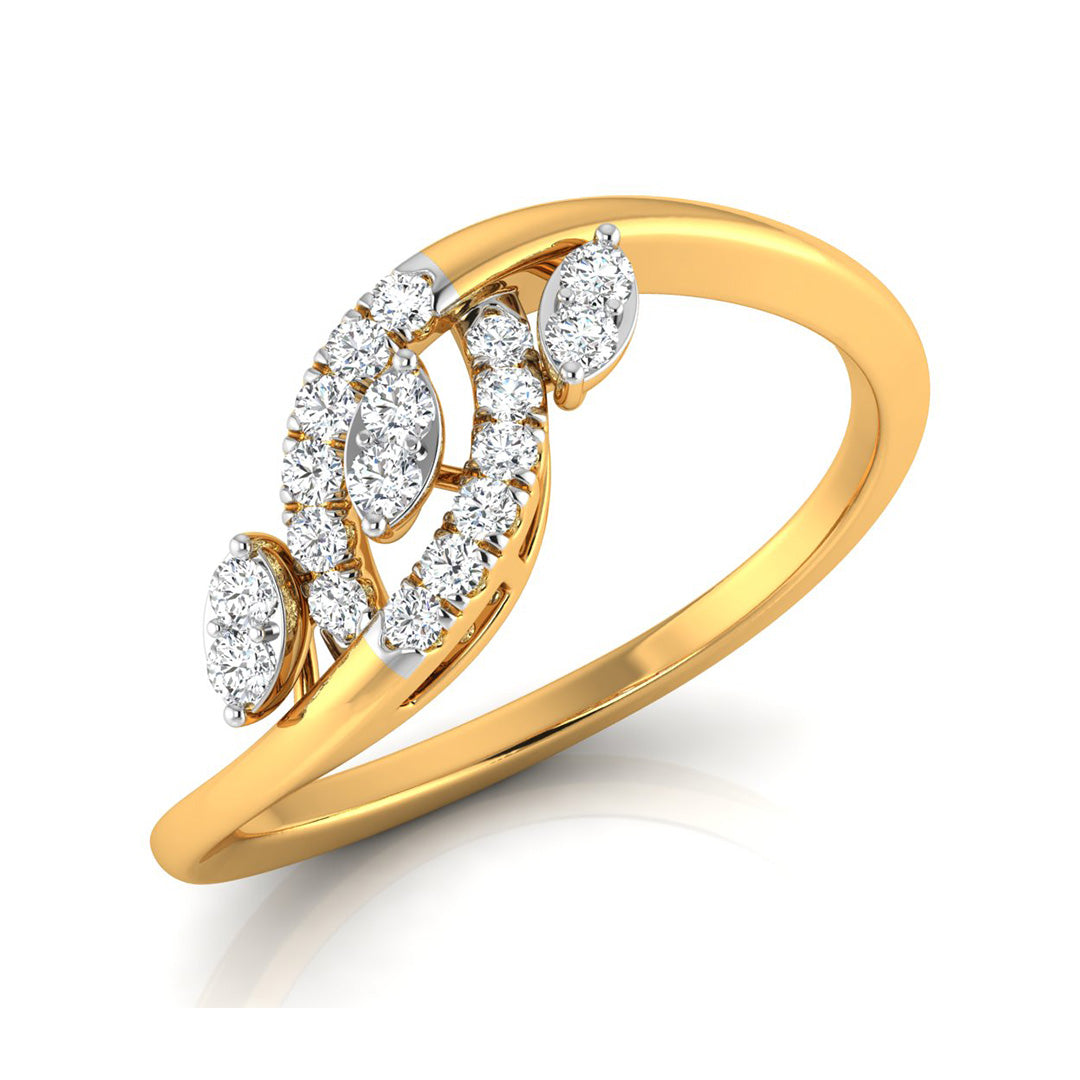 Magic Contemporary Gold Ring with Diamonds