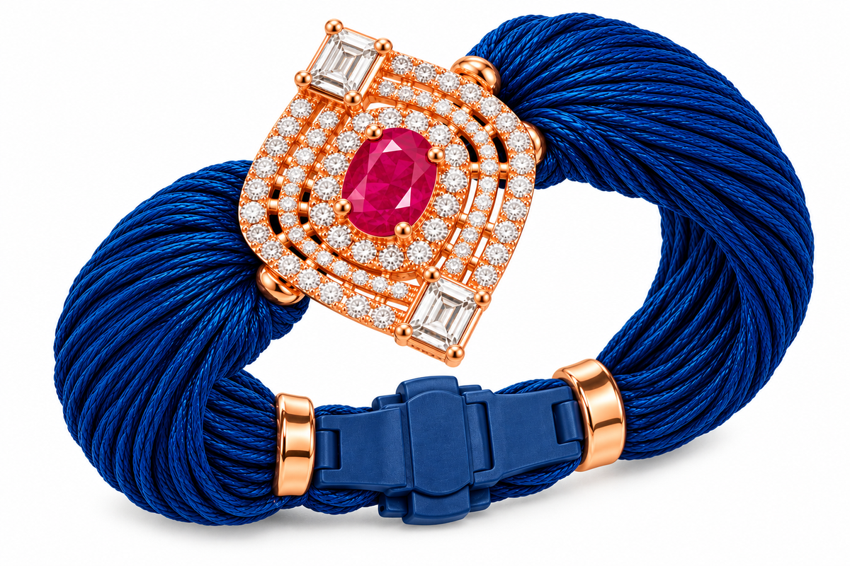Navy twisted cord bracelet.