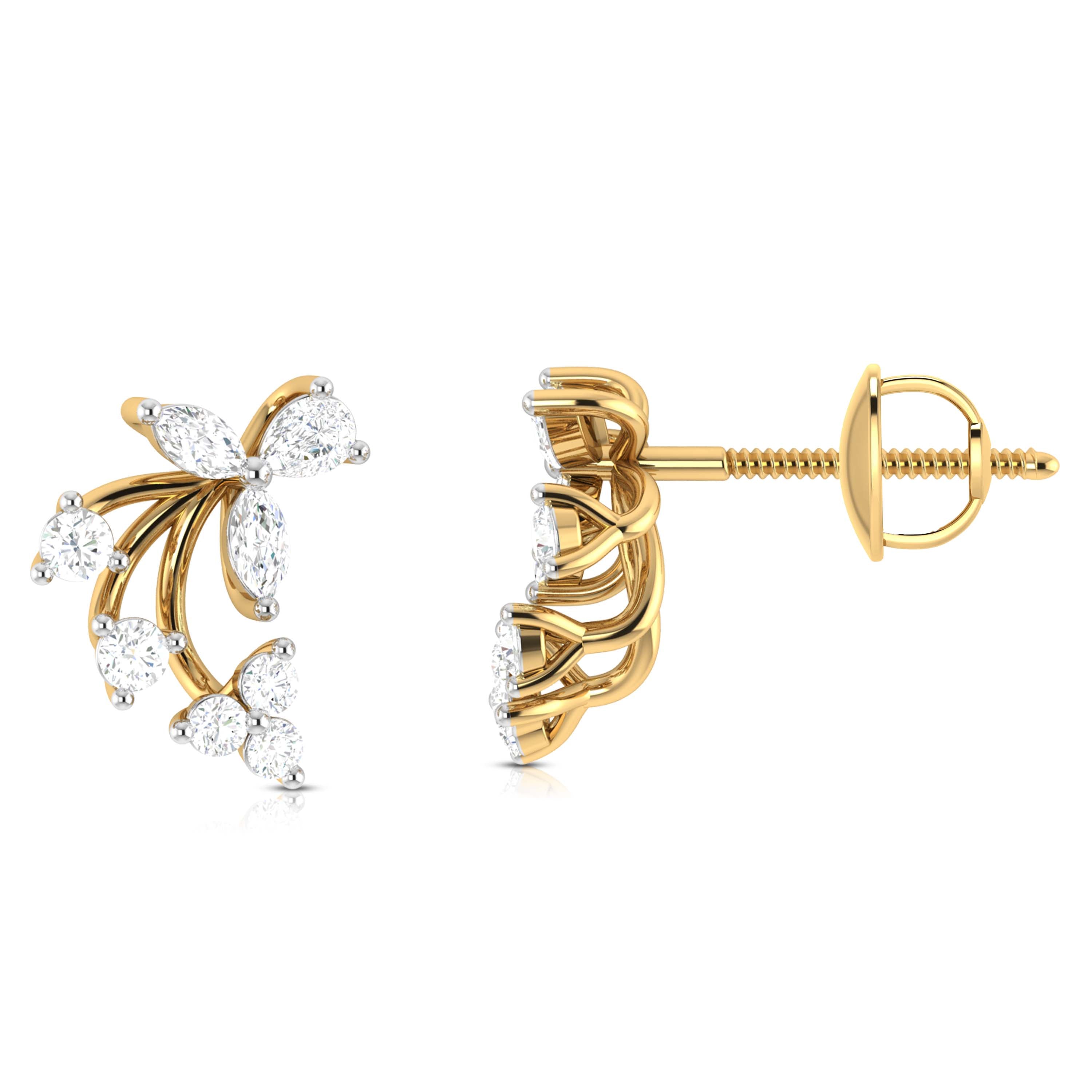 Magic Curve Brilliant Diamond Earrings