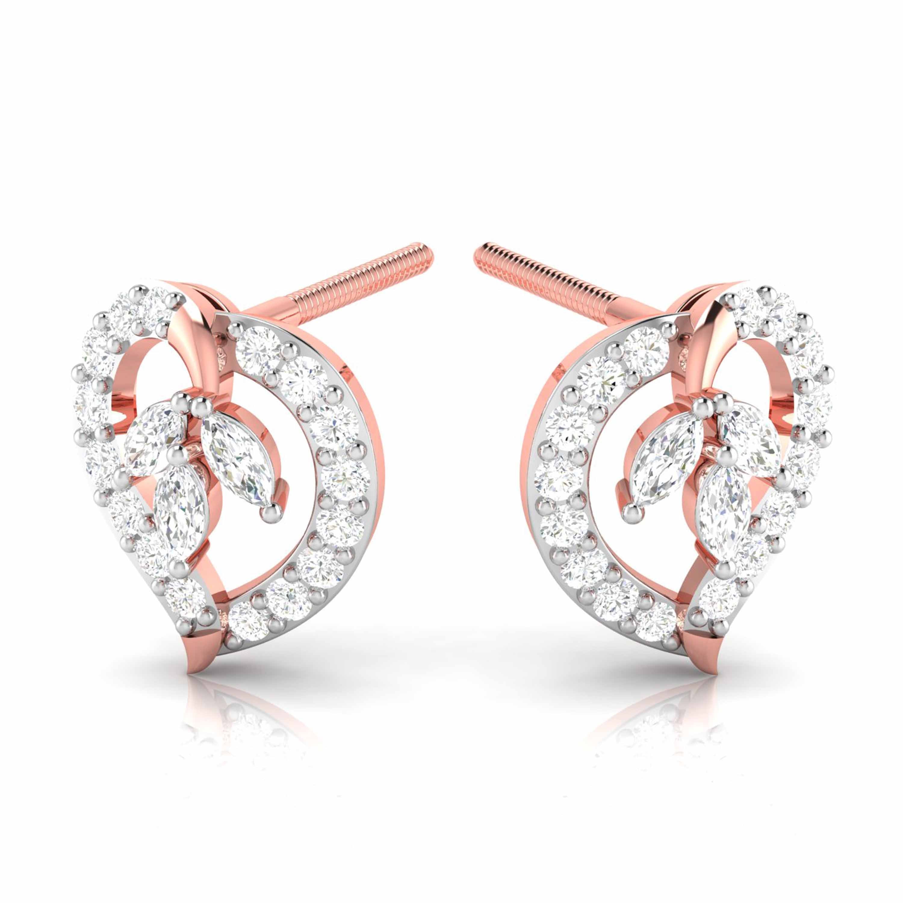 Magic Studded Diamond Heart Earrings