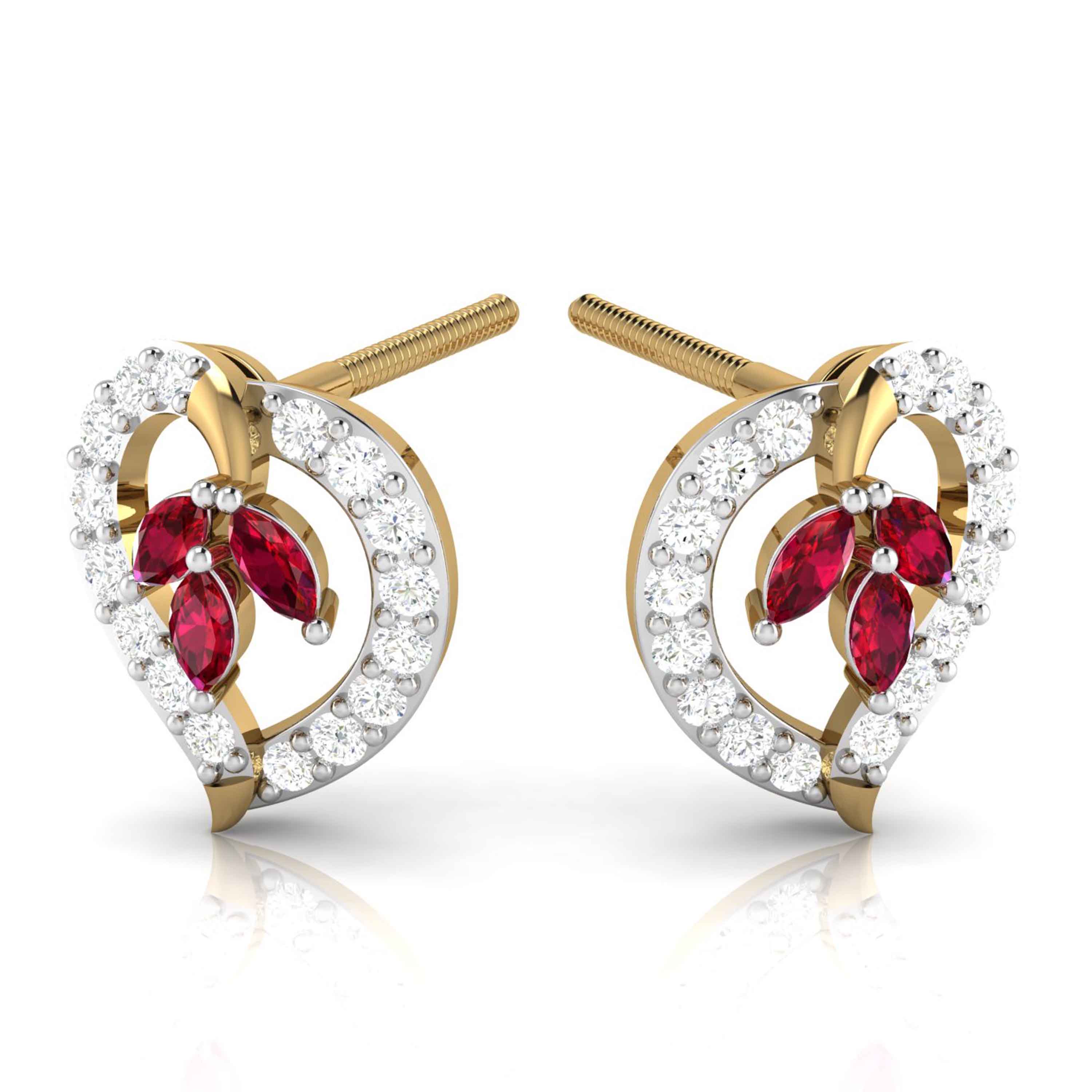 Magic Studded Diamond Heart Radiant Earrings