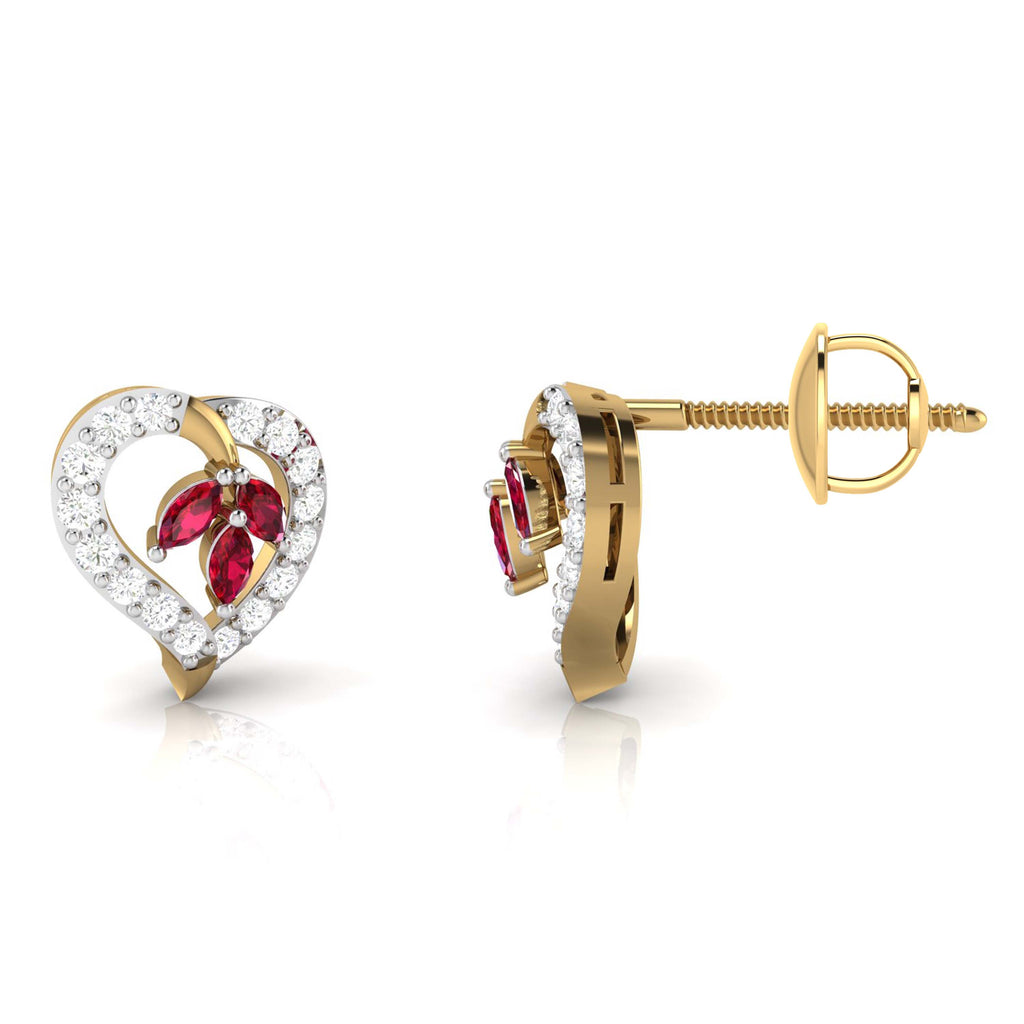 Magic Studded Diamond Heart Radiant Earrings