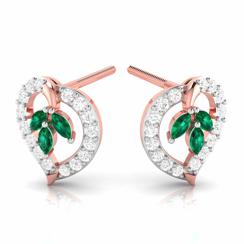 Magic Studded Diamond Heart Radiant Earrings