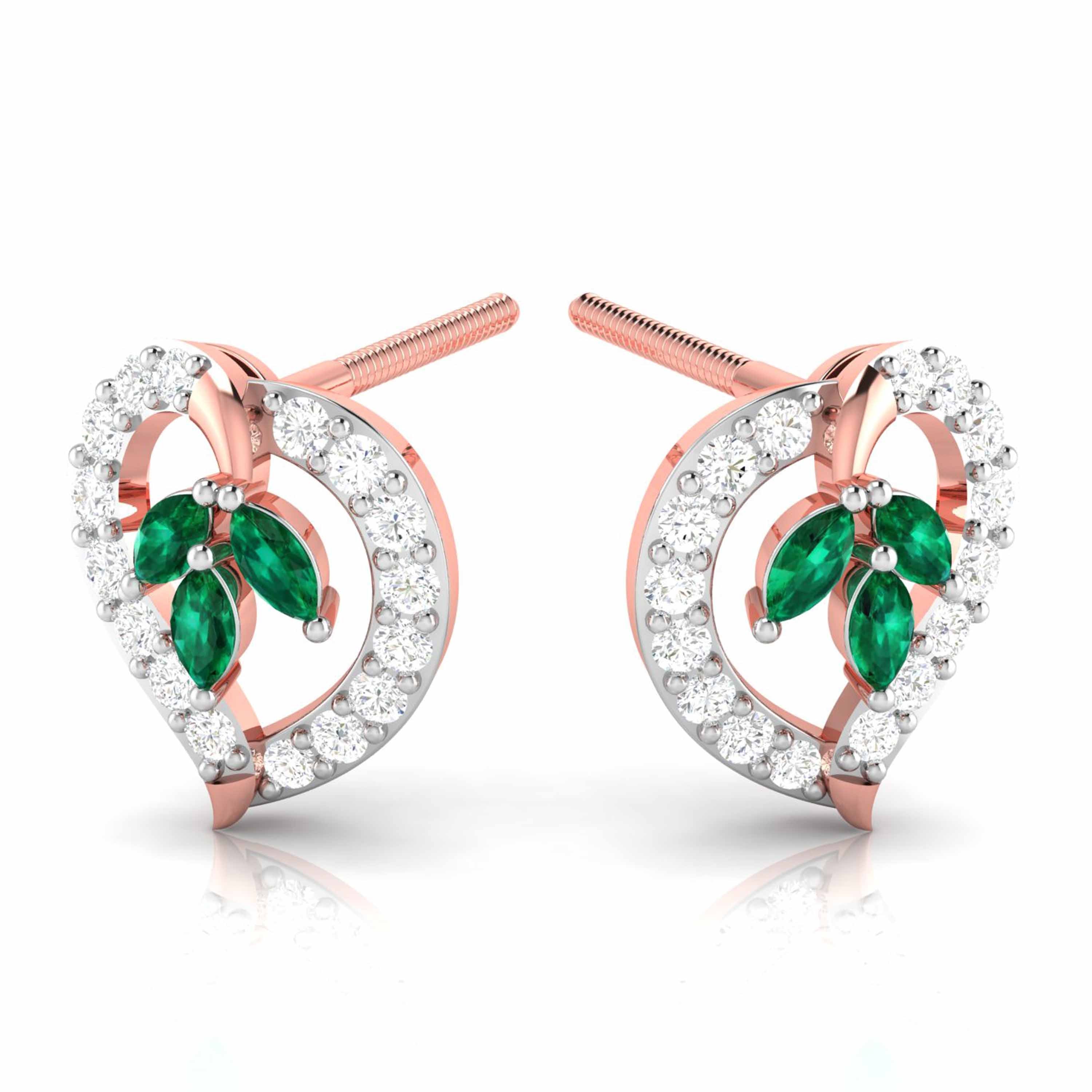 Magic Studded Diamond Heart Radiant Earrings