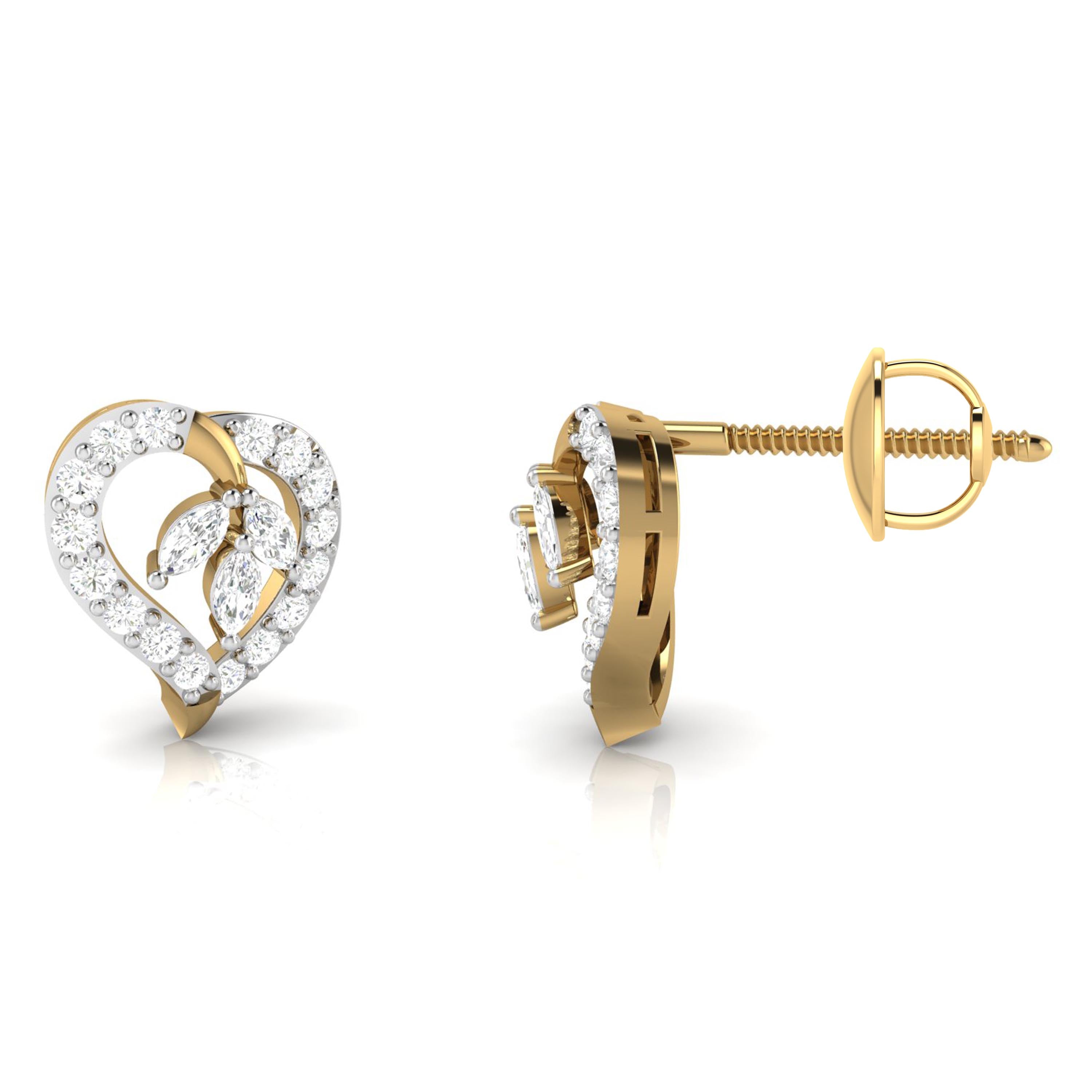 Magic Studded Diamond Heart Earrings