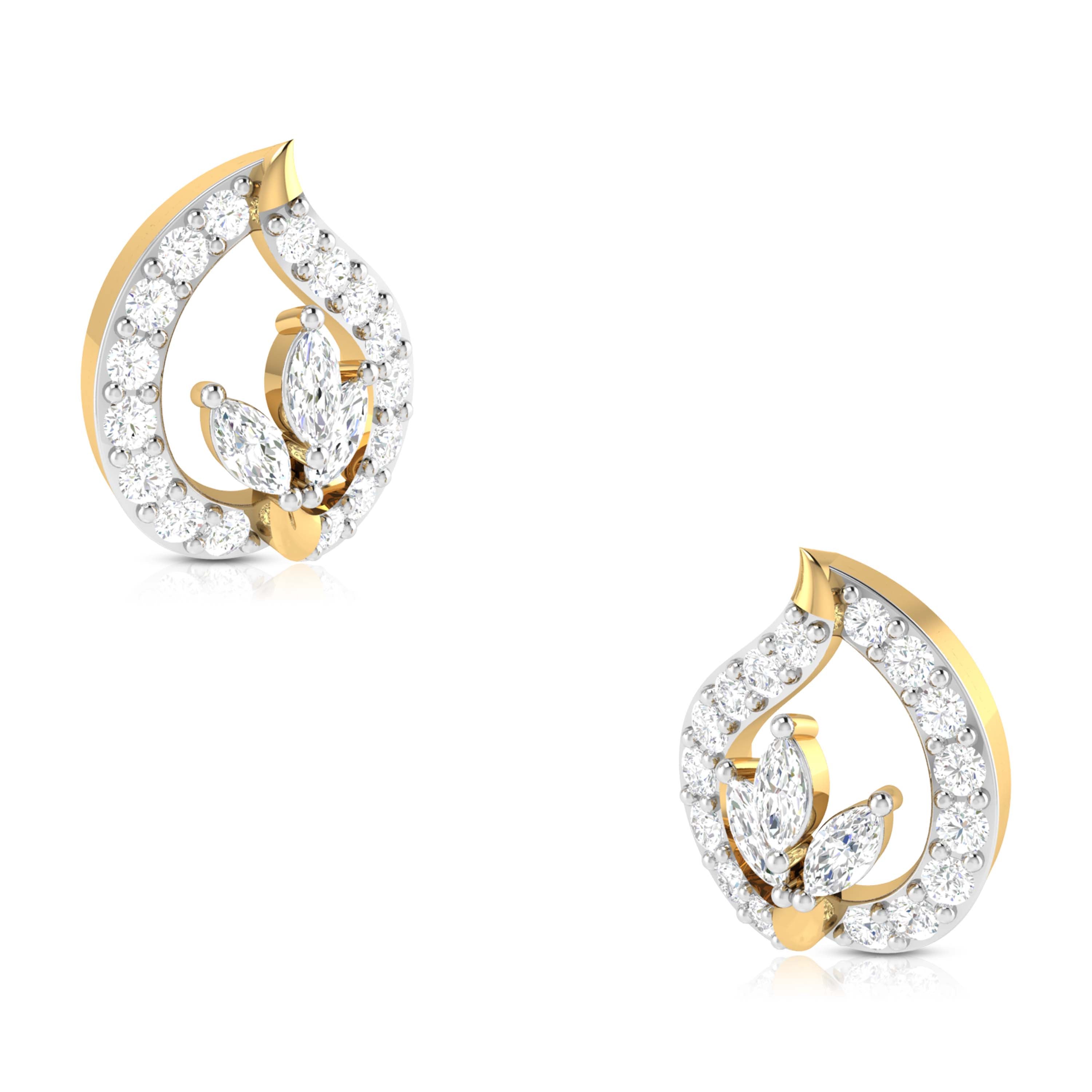 Magic Studded Diamond Heart Earrings