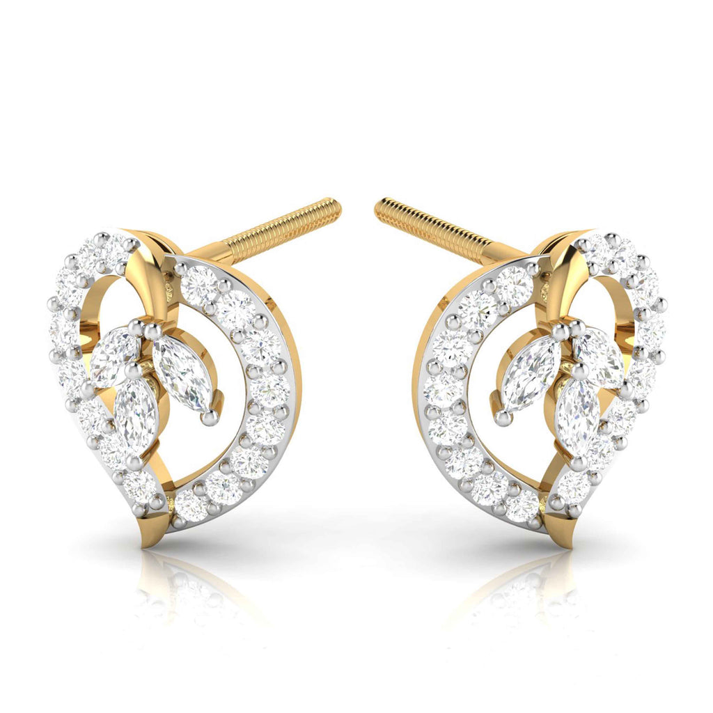 Magic Studded Diamond Heart Earrings