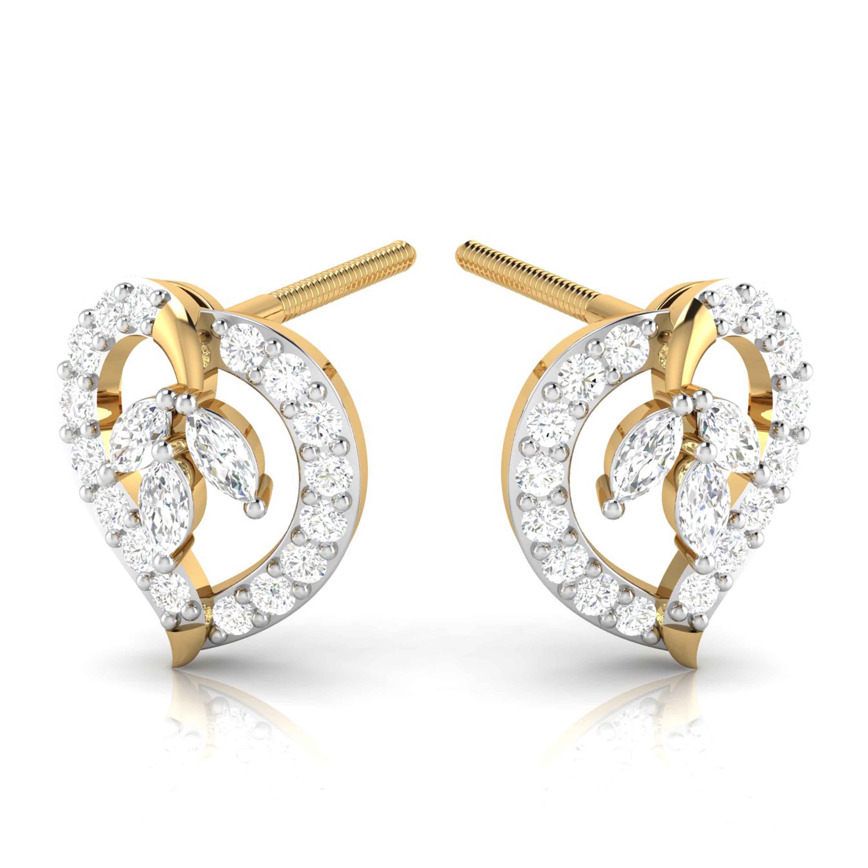 Magic Studded Diamond Heart Earrings