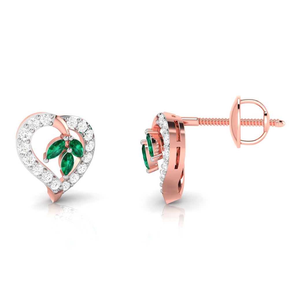 Magic Studded Diamond Heart Radiant Earrings