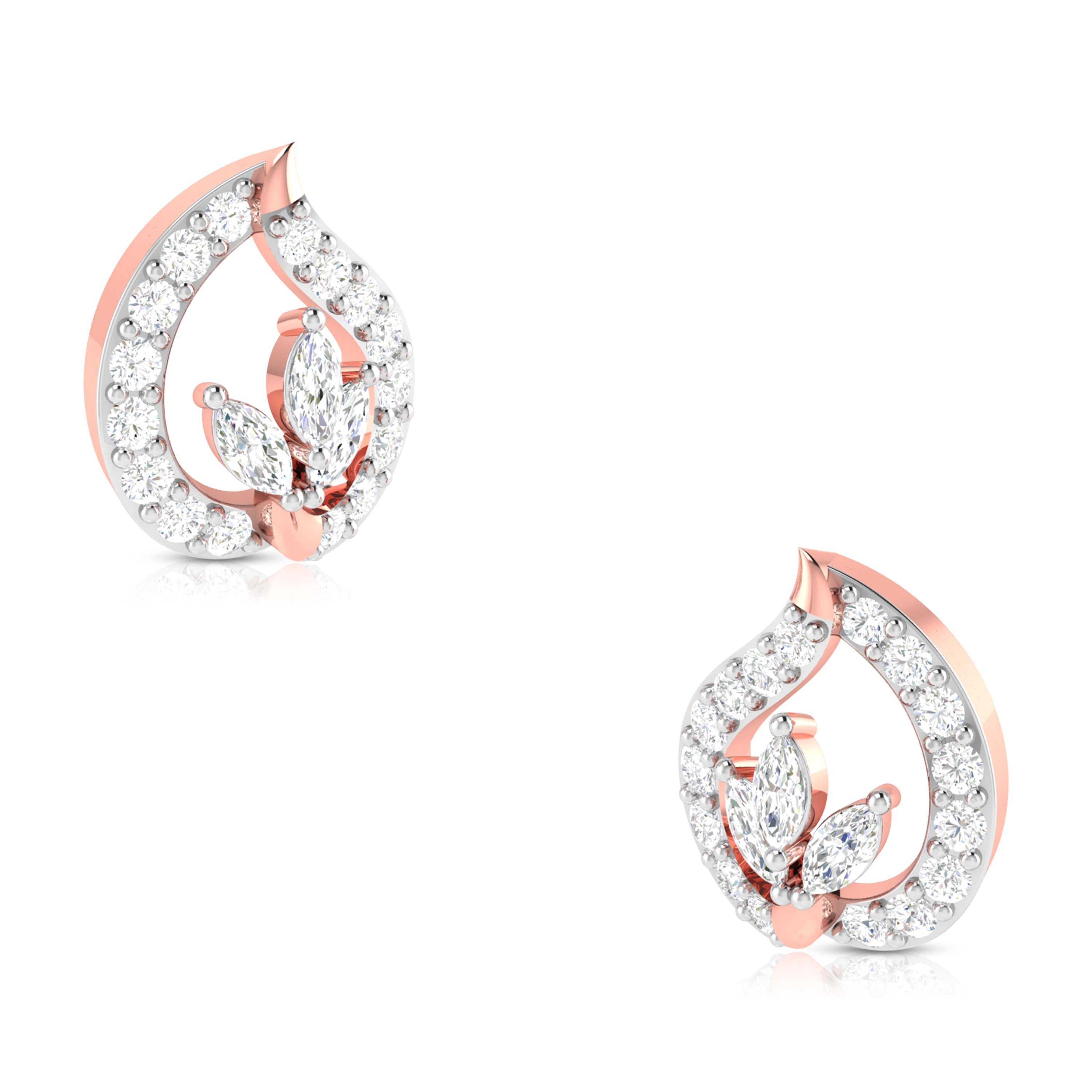 Magic Studded Diamond Heart Earrings