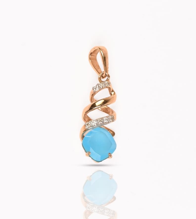 Horizon of Sky Blue Magic Spiral Pendant