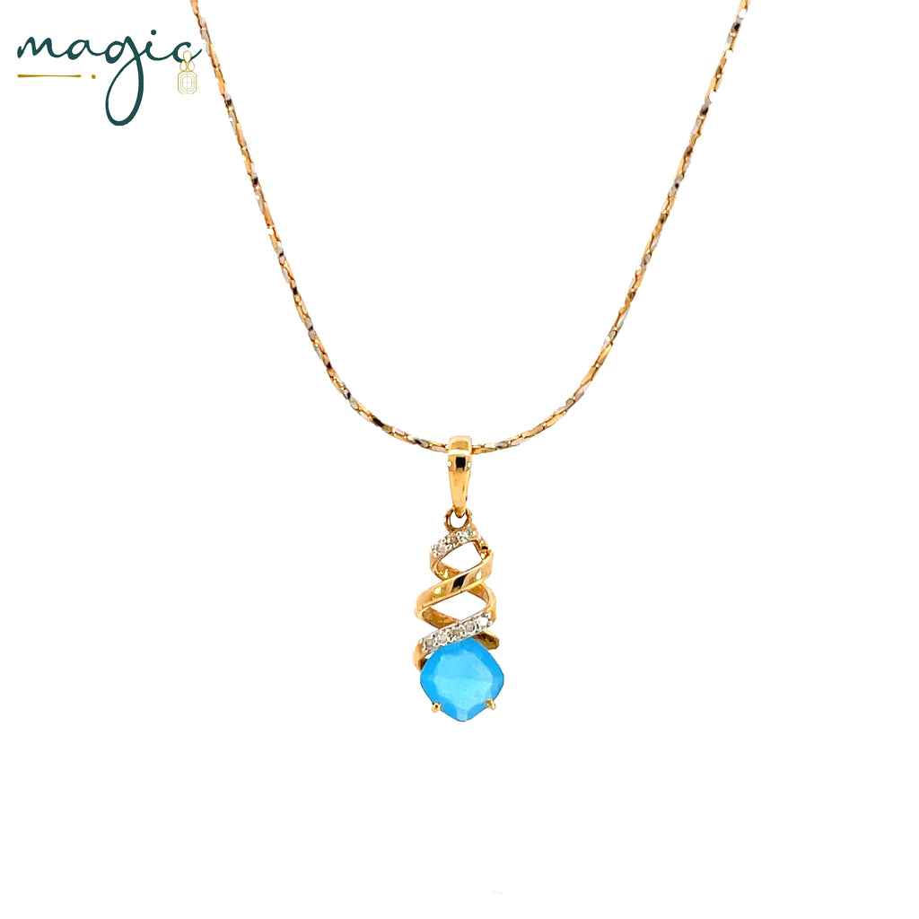 Horizon of Sky Blue Magic Spiral Pendant