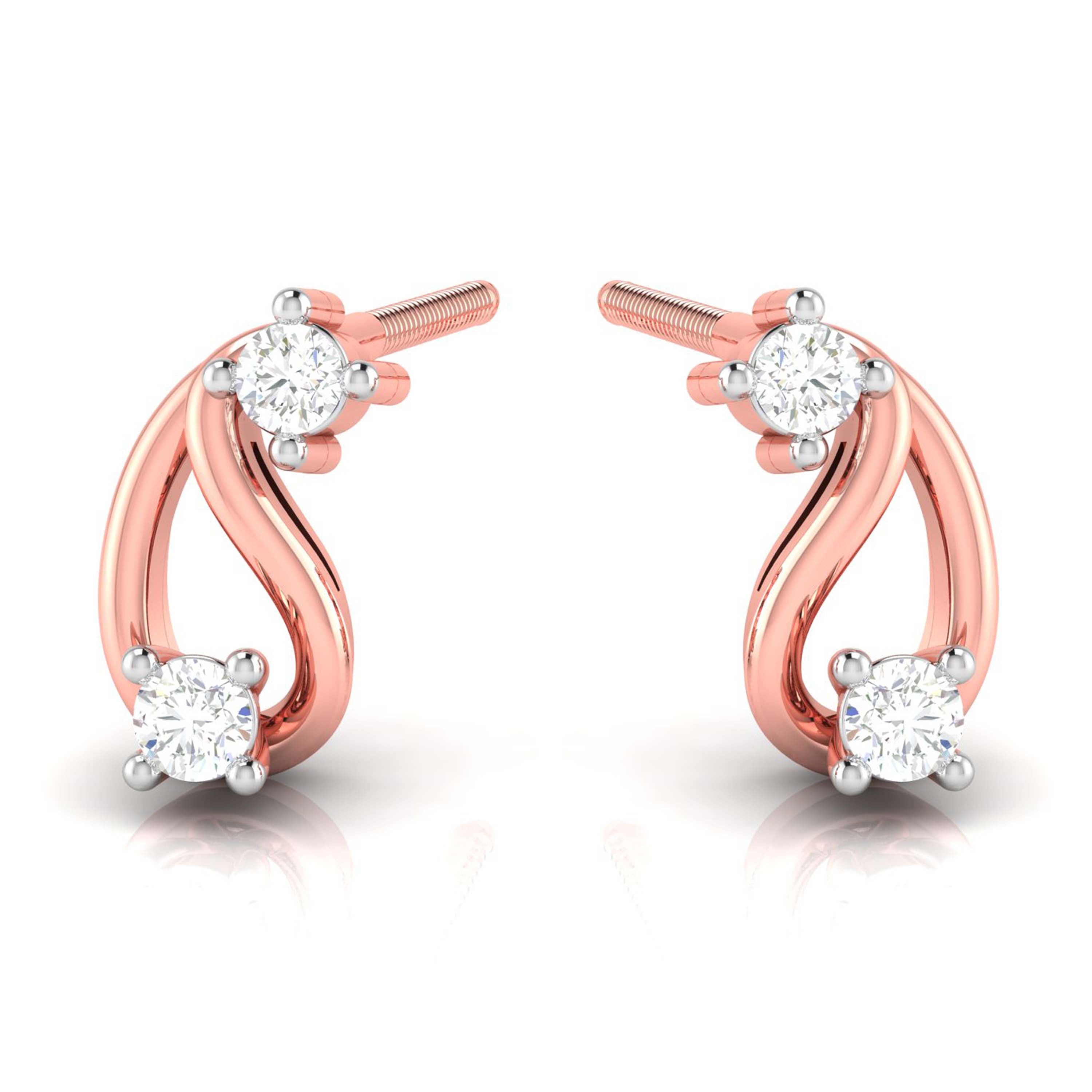 Magic Gleam & Grace Diamond Stud Earrings