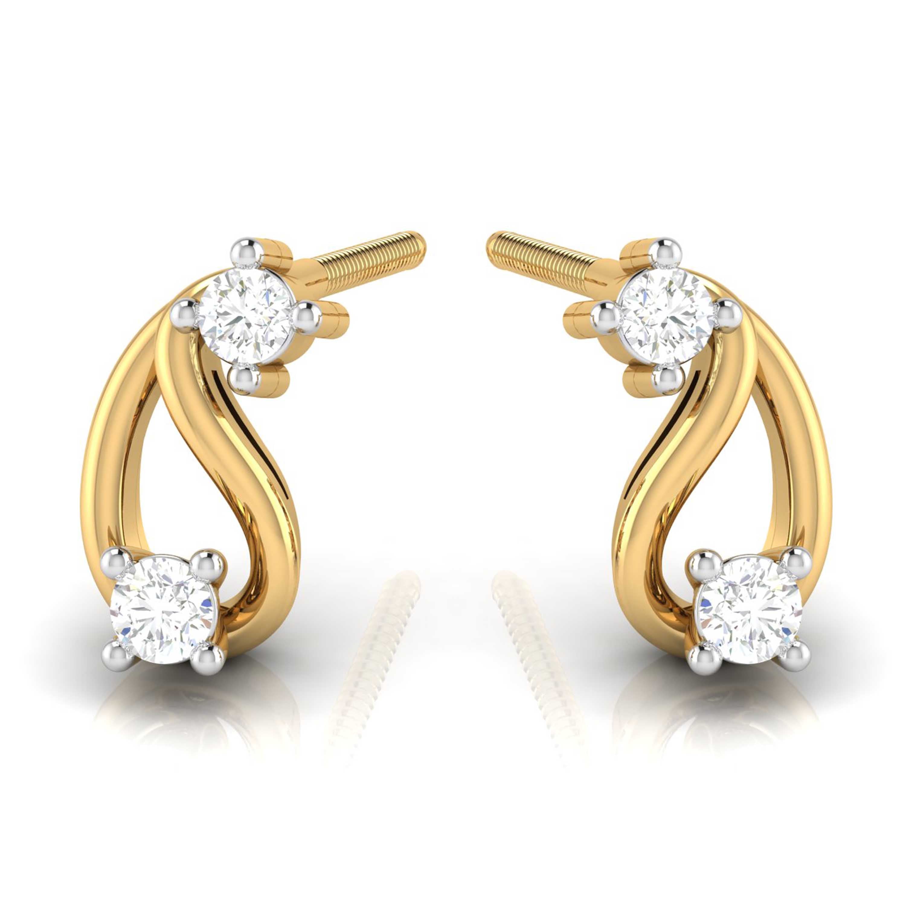 Magic Gleam & Grace Diamond Stud Earrings
