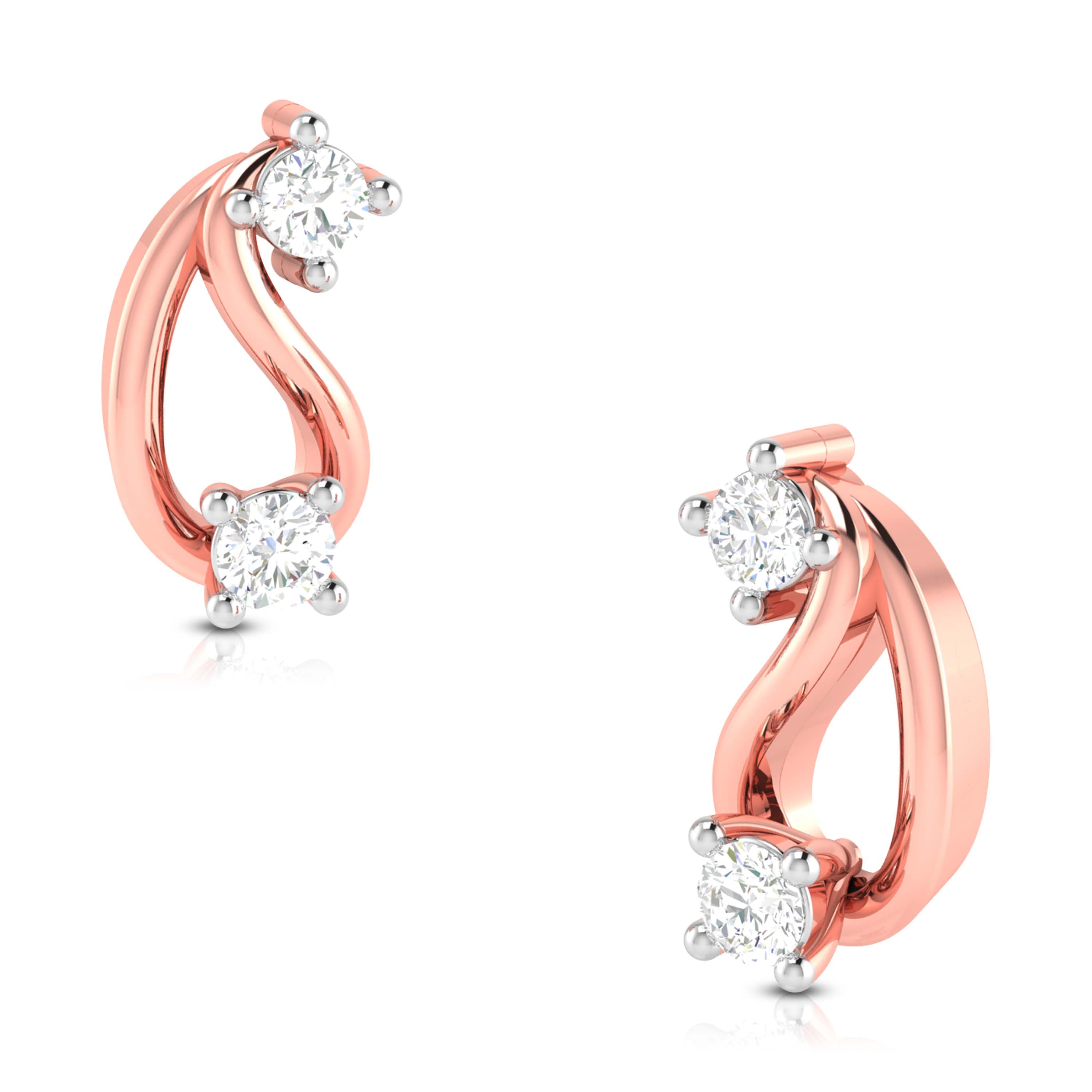 Magic Gleam & Grace Diamond Stud Earrings